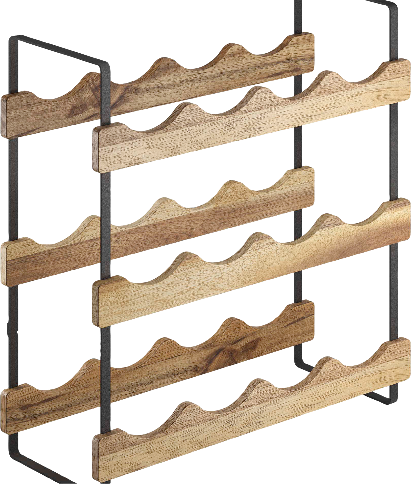 Metaltex York LAVA Flaschenregal 3-Etagen aus Akazienholz 39 x 15 x 36