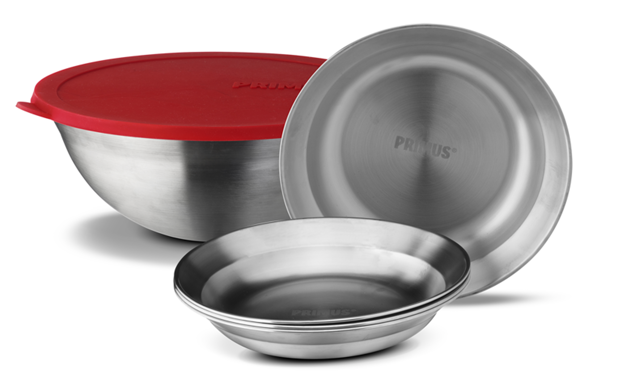 Primus CampFire Serving Kit Camping Geschirrset aus Edelstahl mit Silikondeckel