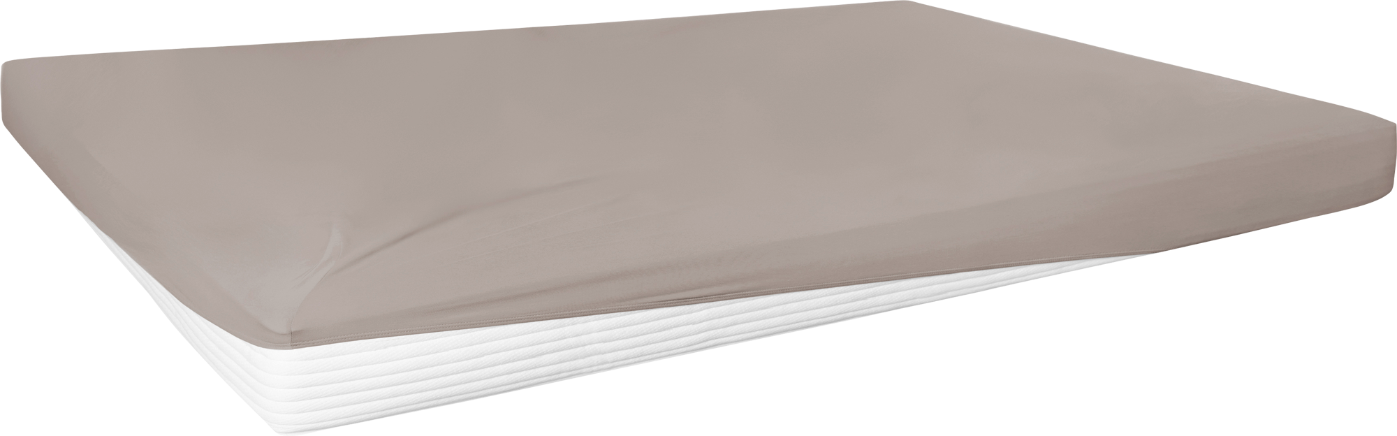 Primera Travel Mako-Feinjersey Spannbetttuch für Campingmatratzen aus Baumwolle Kiesel Double Bed - Spannbetttücher & Bettwäsche von Hahn