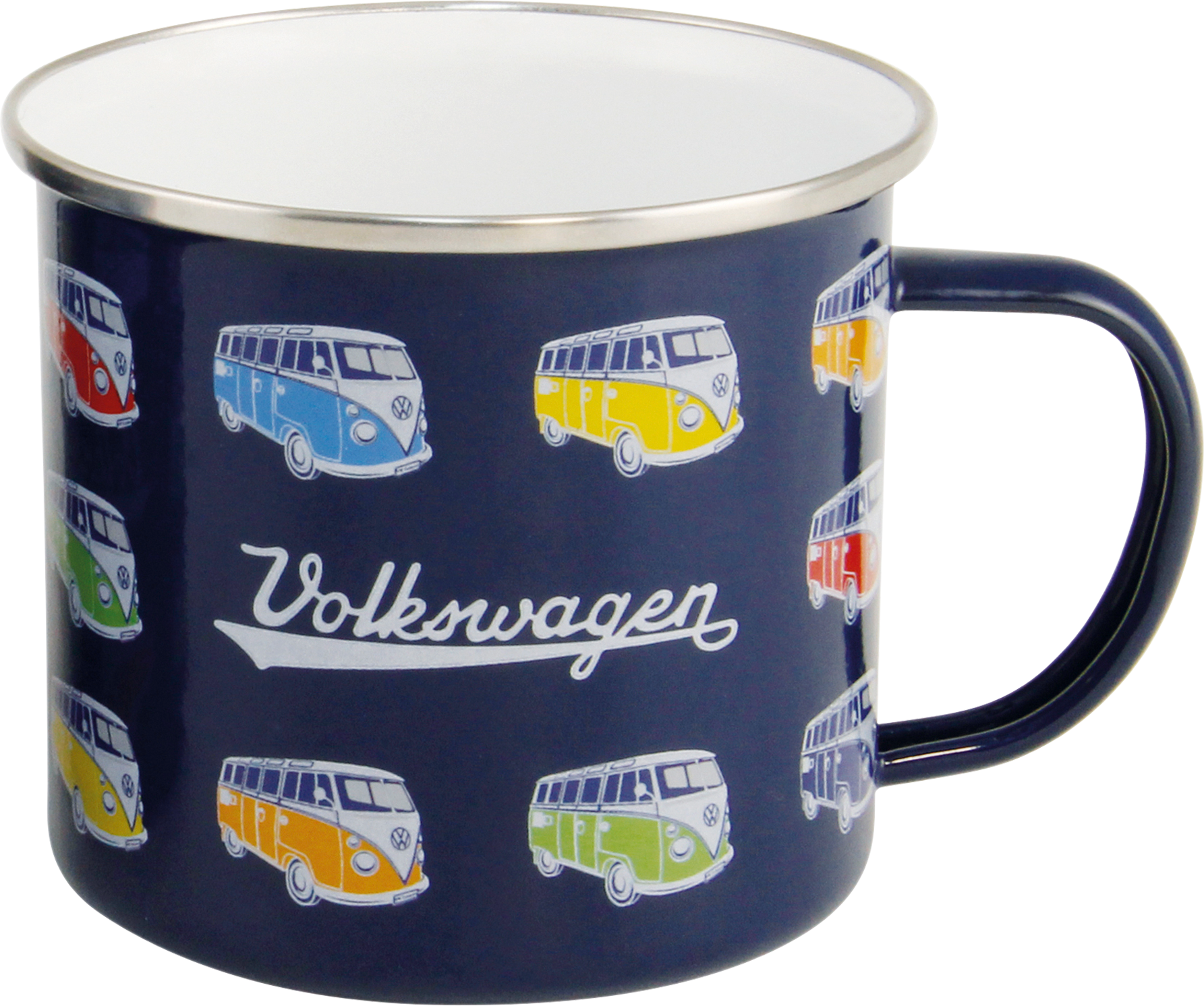 VW Collection T1 Bulli Emaille Tasse 500 ml Bulli Parade Blau - Becher & Tassen