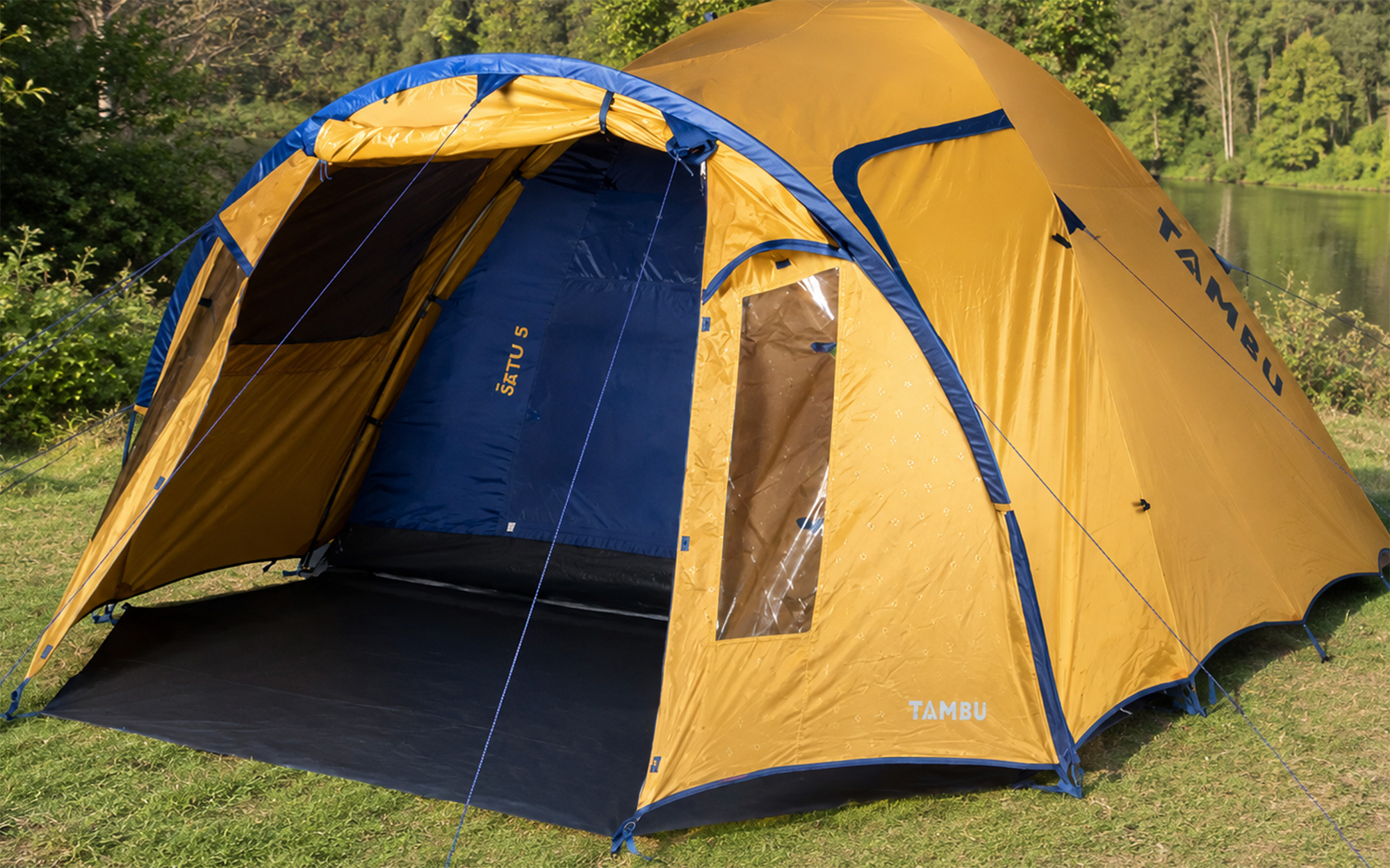Tambu Setu 5 Kuppelzelt für 5 Personen aus Polyester mit Stehhöhe 3.000 mm Wassersäule - 5-8 Personen Zelte