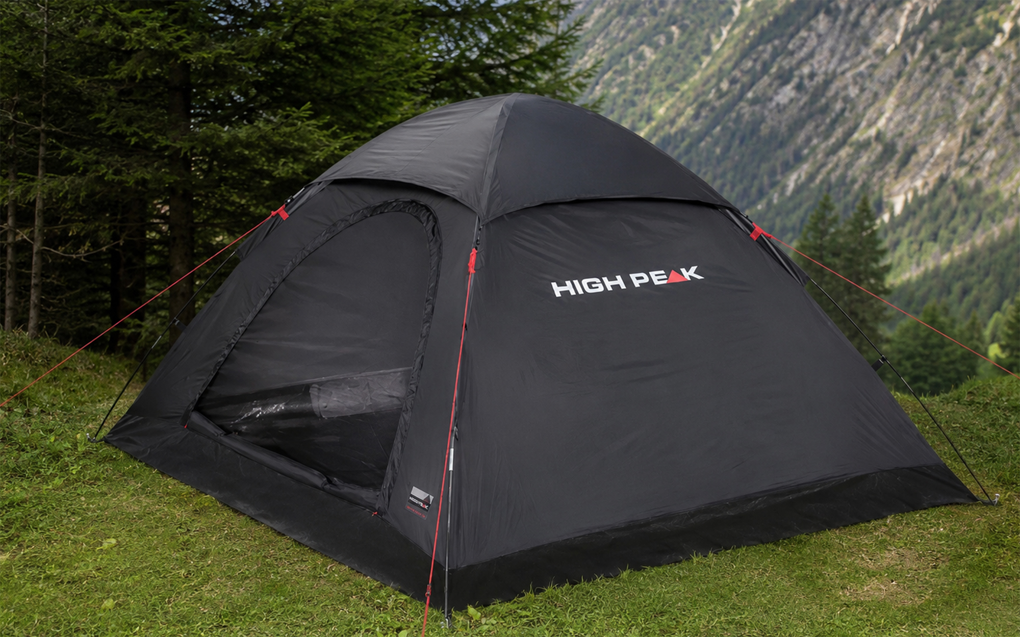High Peak Monodome XL freistehendes Einfachdach Kuppelzelt schwarz für 4 Personen - Iglu- & Kuppelzelte