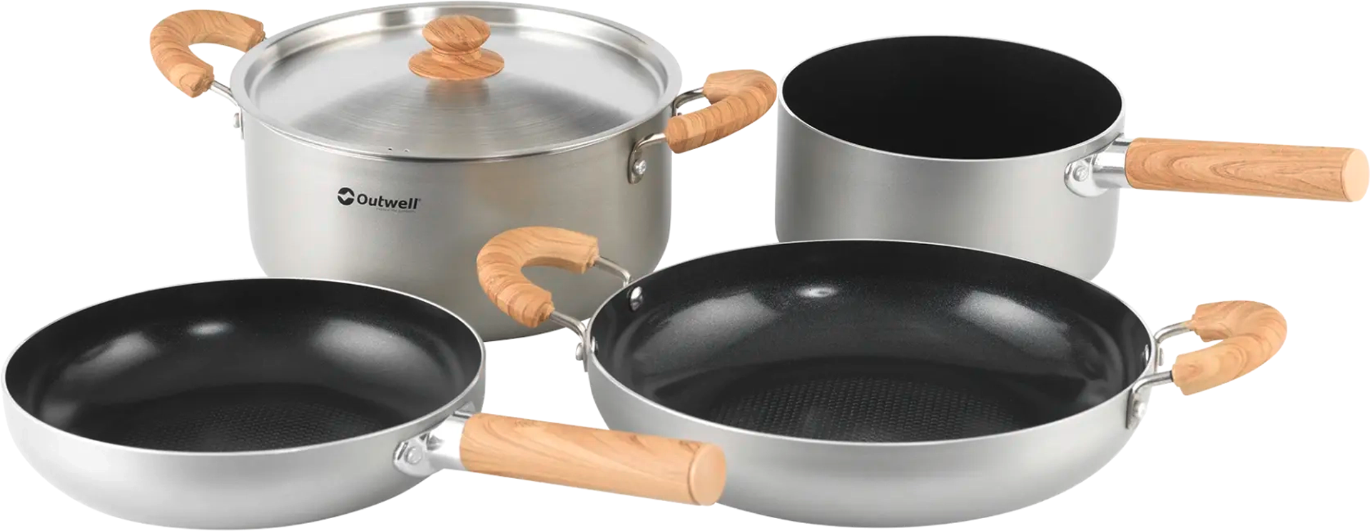 Outwell Feast Ceramic Set XL Kochgeschirr Set mit 26er Pfanne induktionsfähig - Kochgeschirr-Sets
