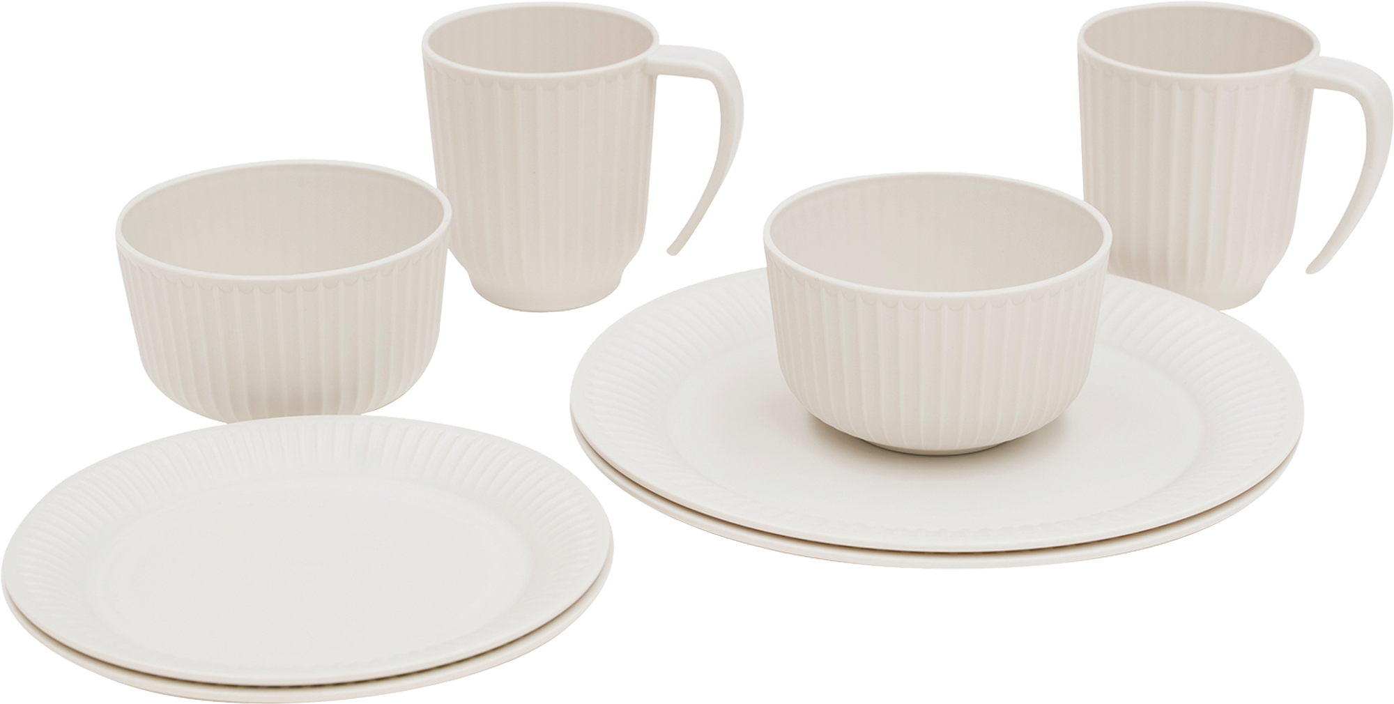 Outwell Delish Geschirr-Set für 2 Personen sandstone - Kunststoff und Melamin Geschirr-Sets