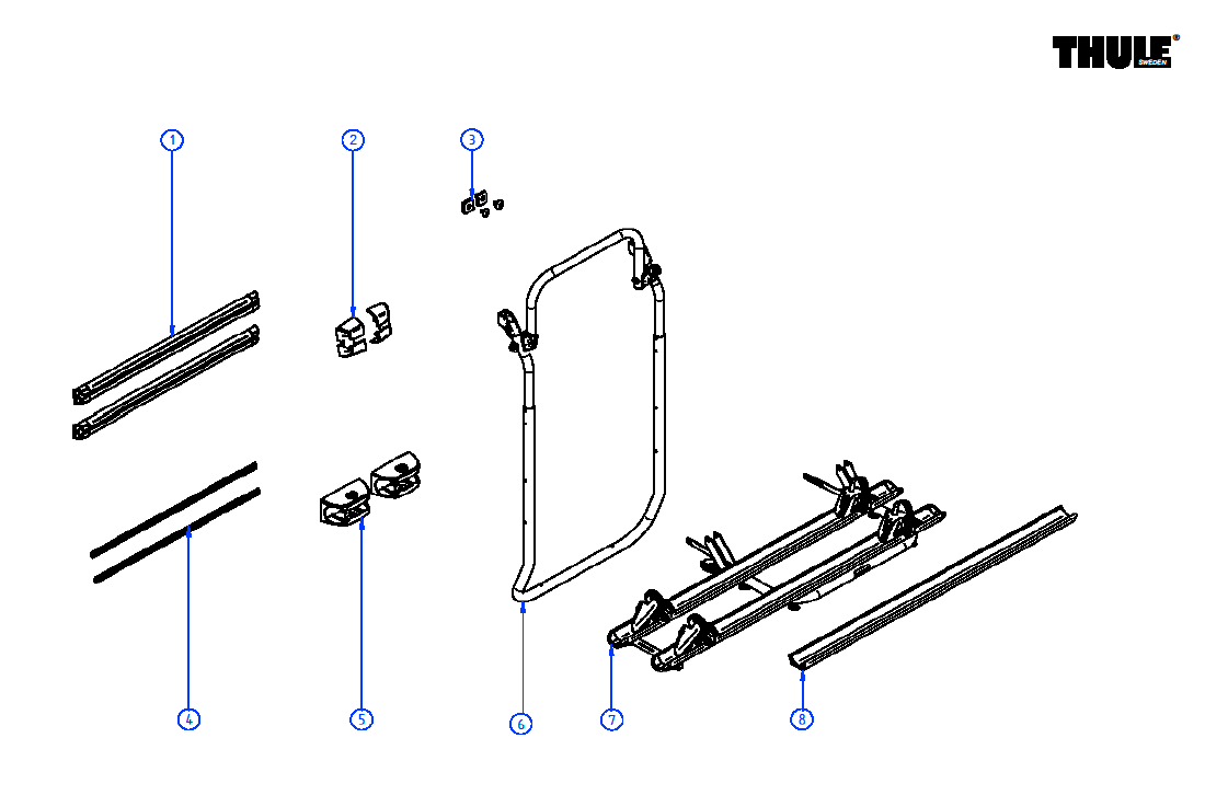 Thule Schrauben Befestigungsschiene 4 Stück für Fahrradträger Elite Van XT für Transit ab 2015 - Thule Ersatzteilnummer
