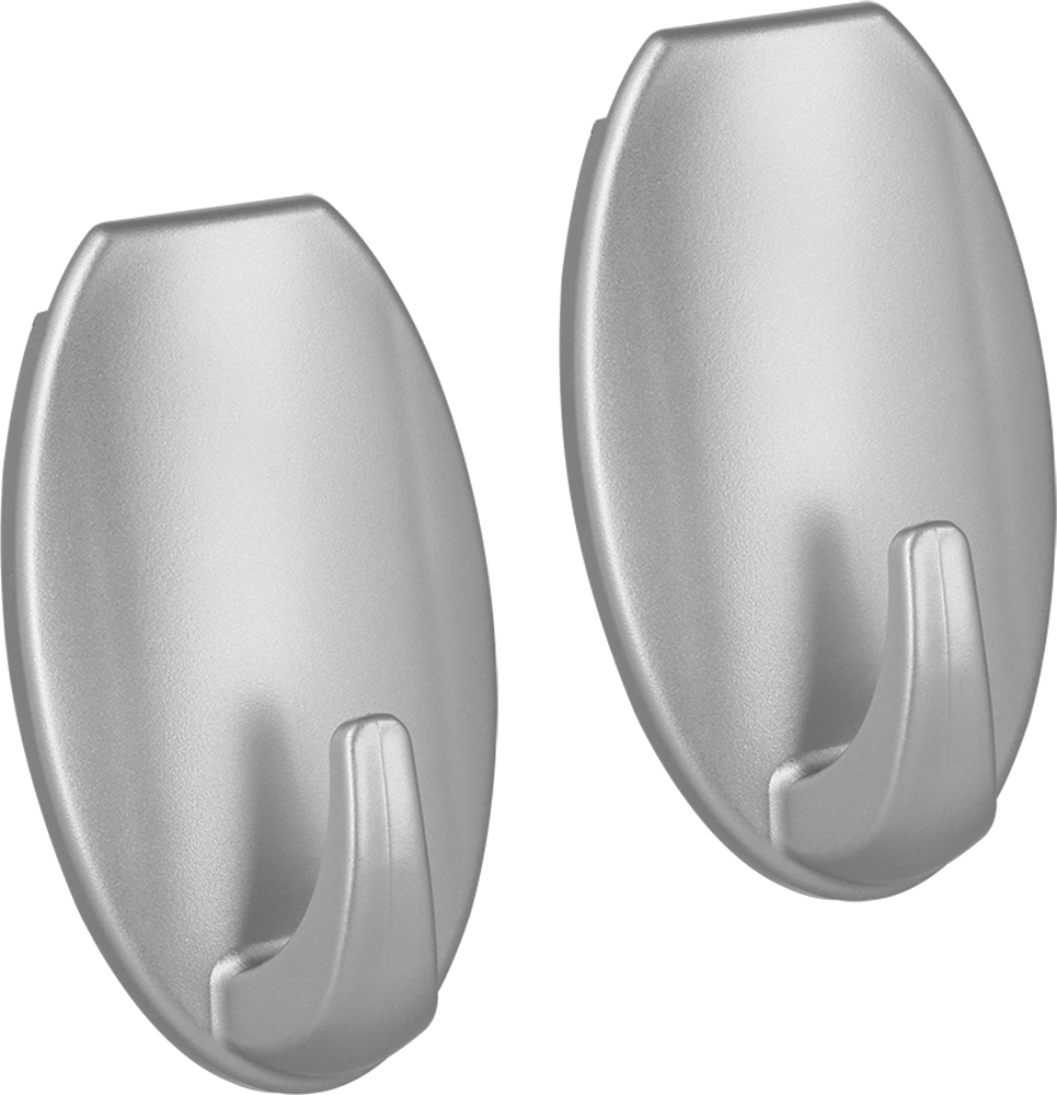Metaltex pullCLEAN Klebehaken oval 2er Set Silber - Halterungen und Befestigungen
