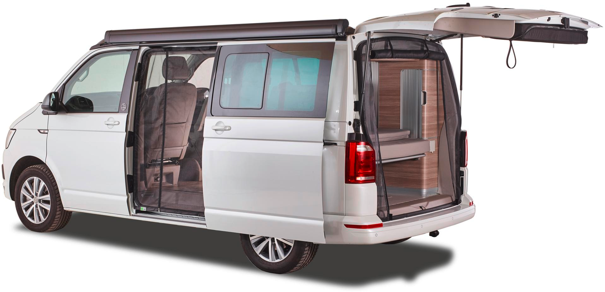 Mayr Van Schiebetürenmoskitonetz mit Reißverschluss geeignet für VW T5 / T6 / T6.1 mit Maschenweite Fine-mesh für Fahrerseite