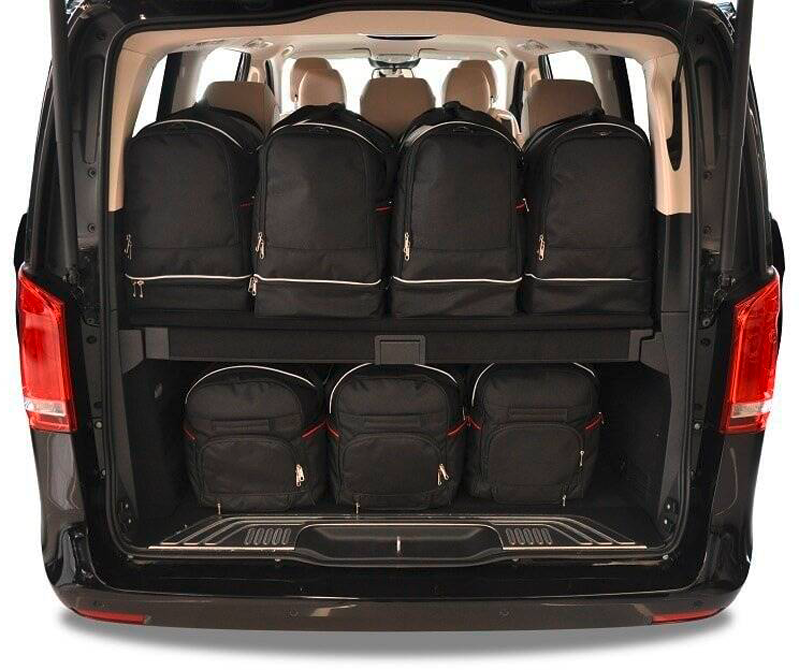 KJUST 7-teiliges Kofferraumtaschen-Set für Mercedes-Benz V-Klasse Lang ab 2015 - Organizer und Taschen
