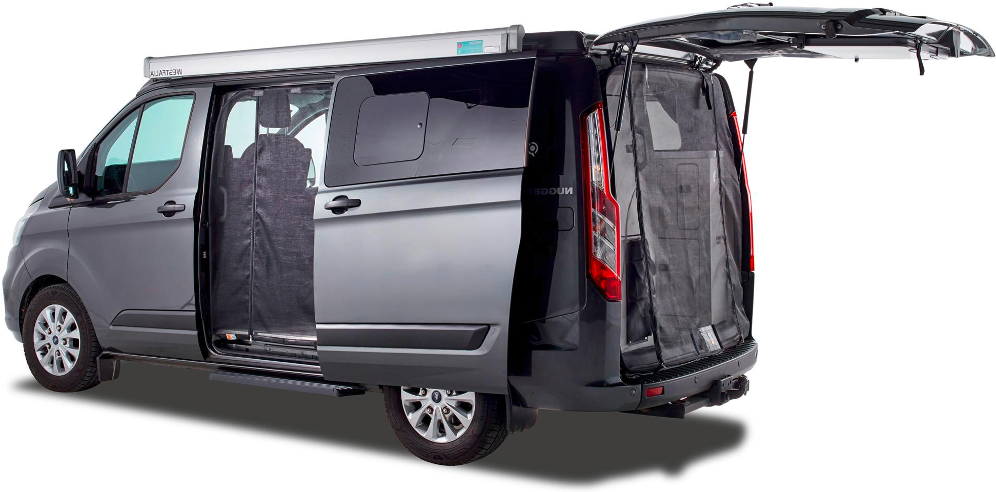 Mayr Van Schiebetürenmoskitonetz mit Magnetreißverschluss geeignet für Custom (2012 - 2023) mit Maschenweite Standard für Fahrerseite links - Insektenabwehr & Mückenschutz