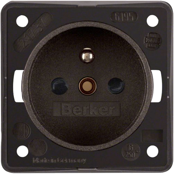 Berker Steckdose Frankreich - braun matt - Schalter, Taster & Rahmen