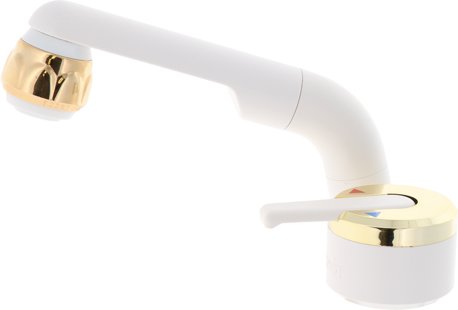 Barwig Perfect Automatik Einhebel-Mischarmatur Wasserhahn 3 bar Schaltautomatik weiß/gold  - Mischbatterien