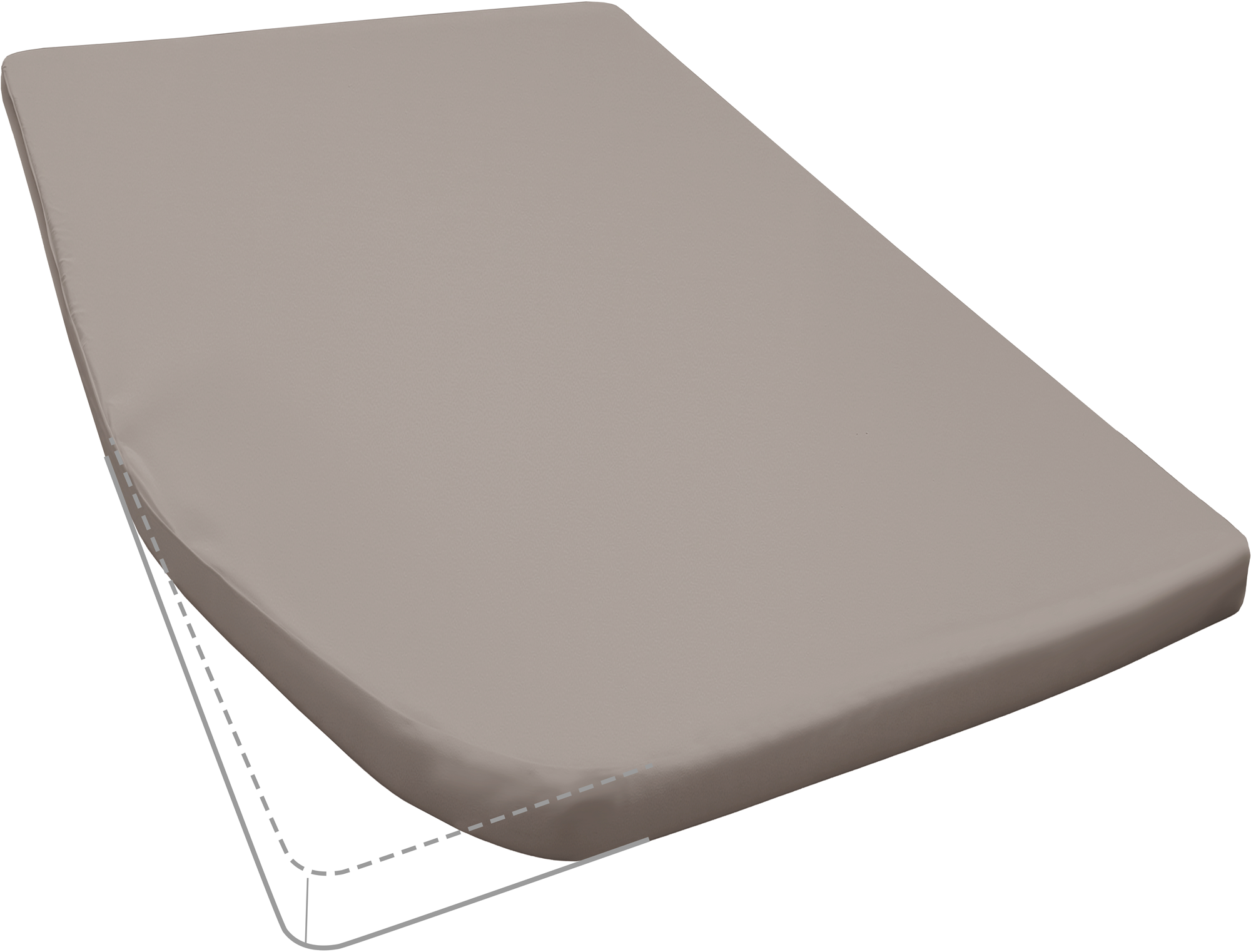 Primera Travel Mako-Feinjersey Spannbetttuch für Campingmatratzen aus Baumwolle Kiesel French Bed links - Spannbetttücher & Bettwäsche von Hahn
