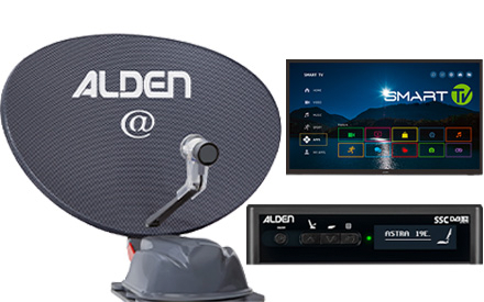 Alden AS2@ 80 Satellitenanlage Platinium mit S.S.C. HD-Steuermodul und Smartwide LED-TV inkl. LTE-Dachdurchführung 24
