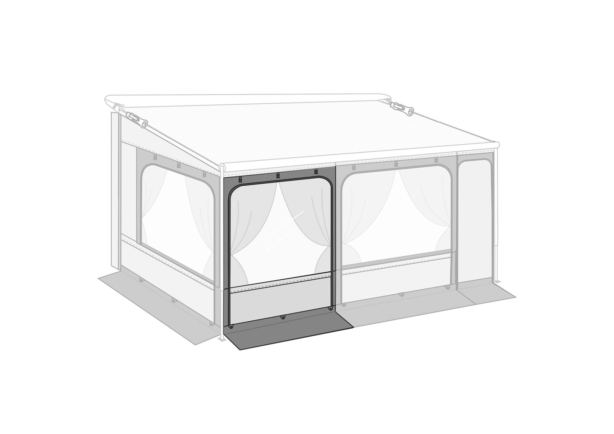 Fiamma Front Panel Ersatzfrontwand für Caravan Store XL Vorzelte 190 cm - Ersatzteile Fiamma Markisen