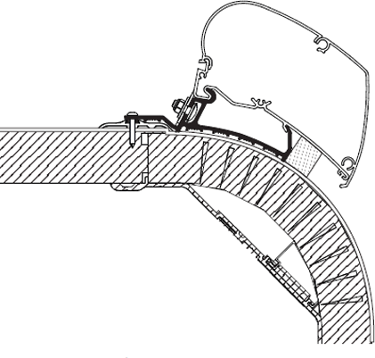Thule Markisenadapter passend für Omnistor 9200 / 6300 für Dachmontage Reisemobil Laika