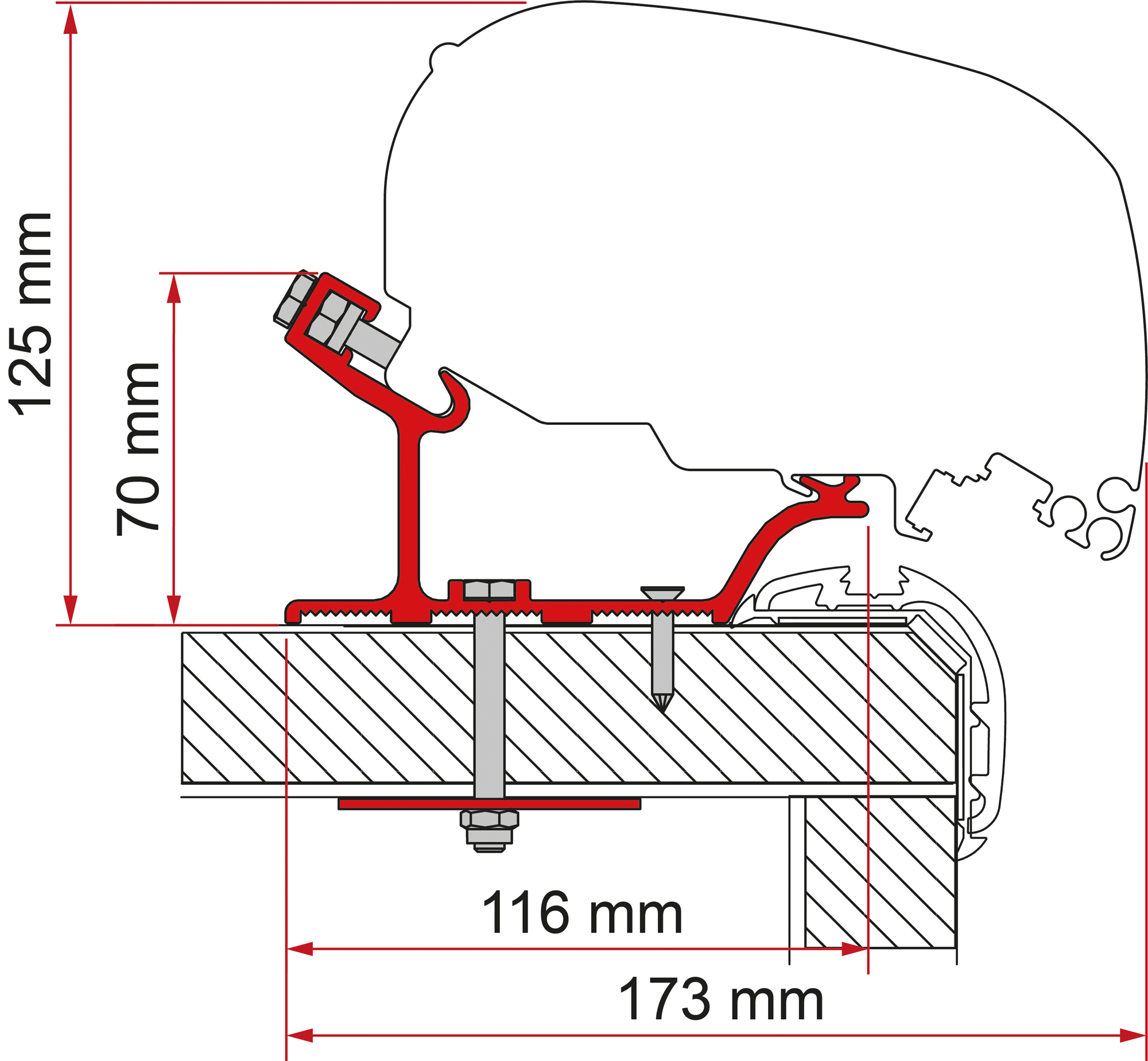 Fiamma Adapter Carthago Malibu 340 Markisenadapter für Fiamma F80 / F65