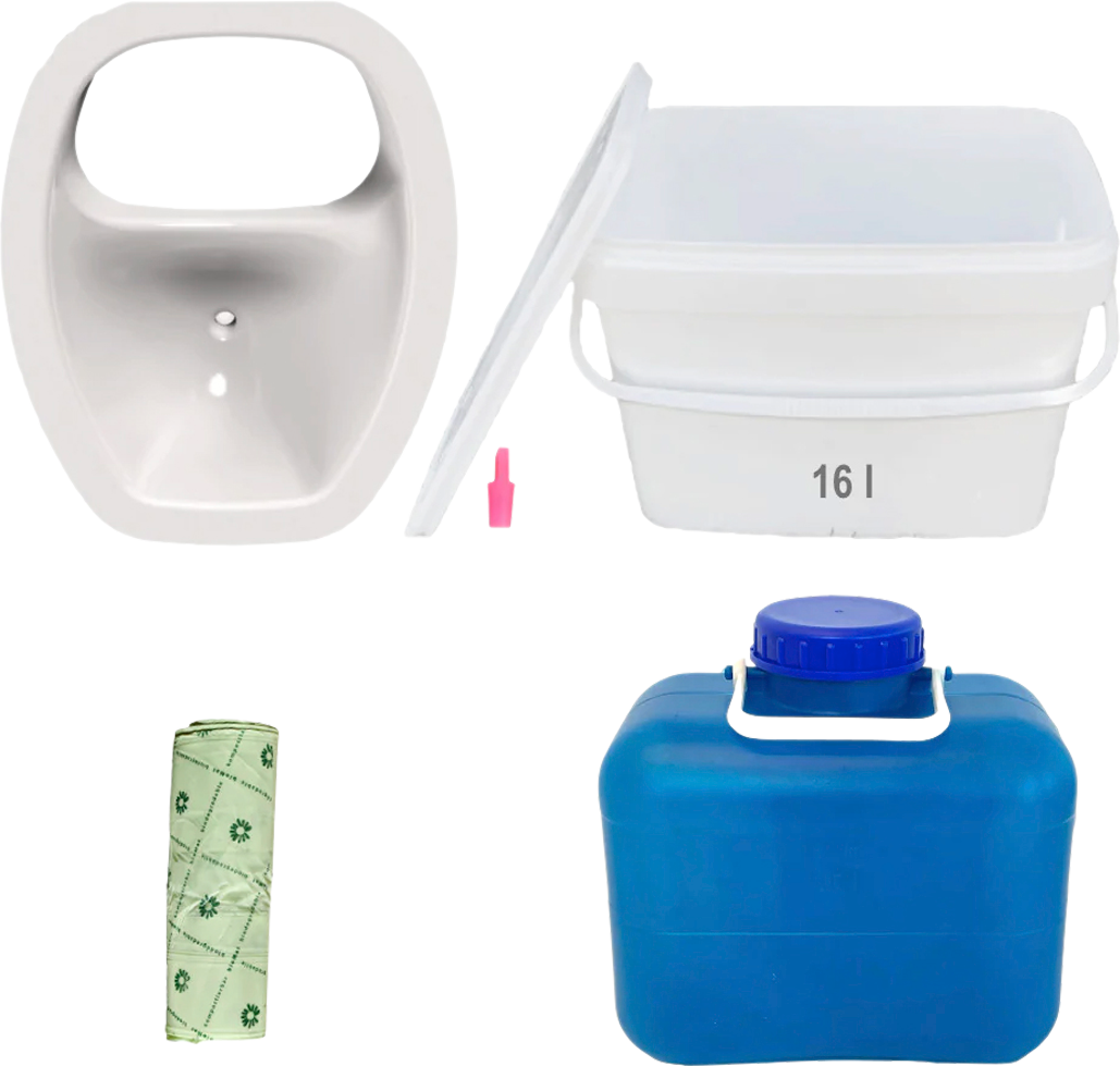 Trelino DIY Set XL für großvolumige Komposttoiletten oval Weiß - Trenntoiletten