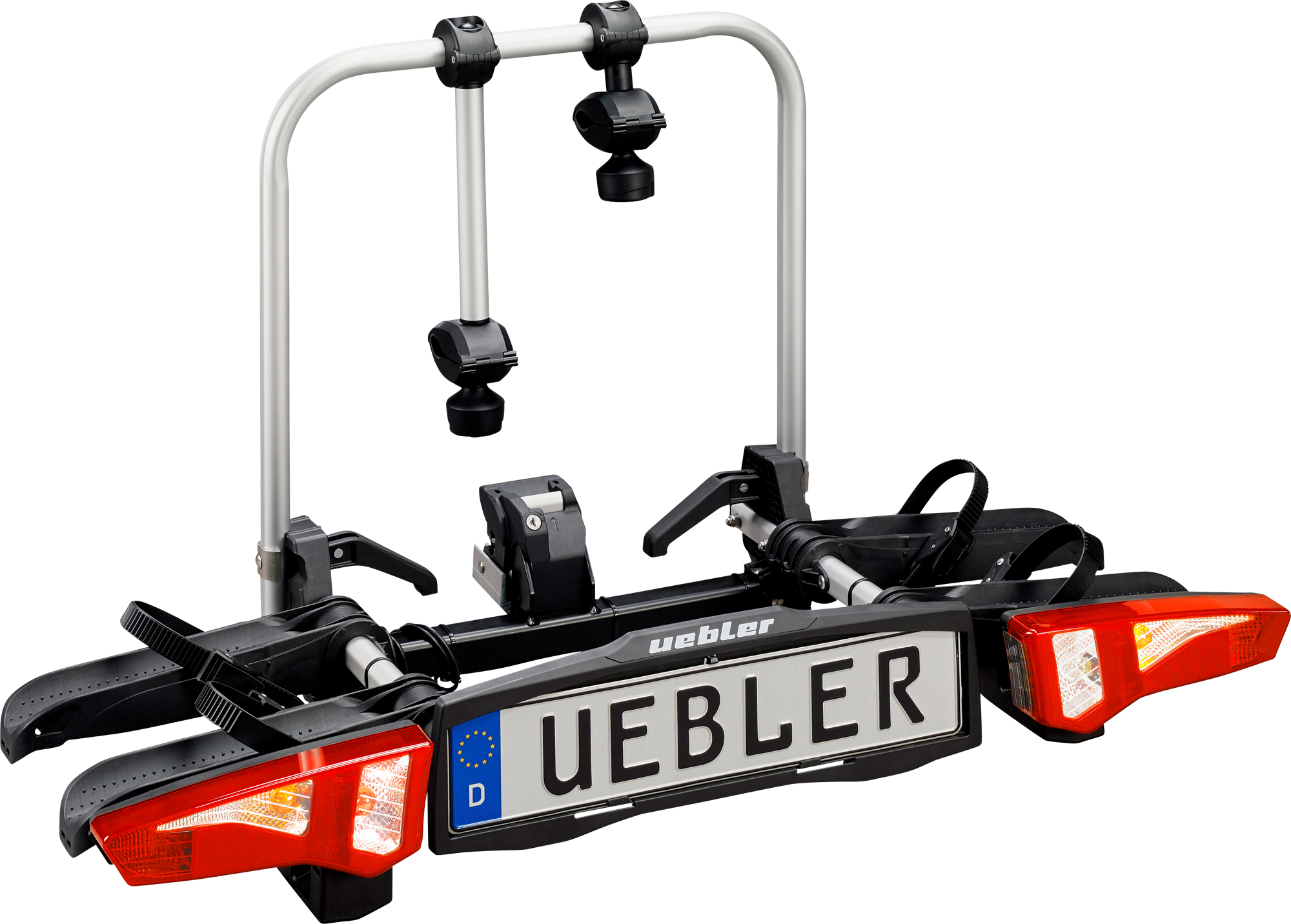 Uebler F24 Kupplungsträger für 2 Fahrräder faltbar und E-Bike geeignet - Fahrradträger für Anhängerkupplungen