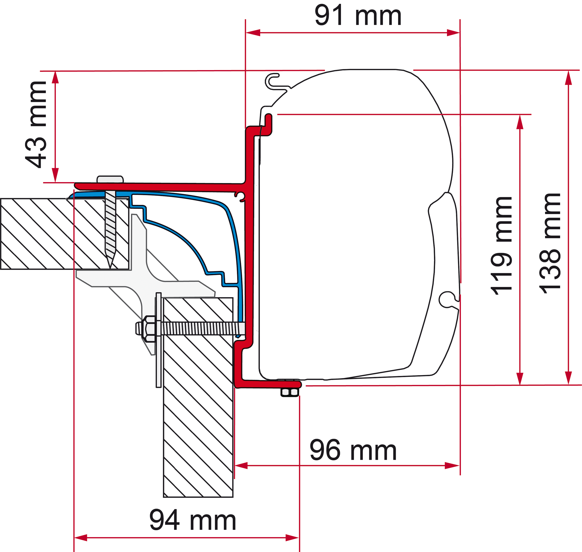 Fiamma Adapter Laika Ecovip Markisenadapter für Fiamma