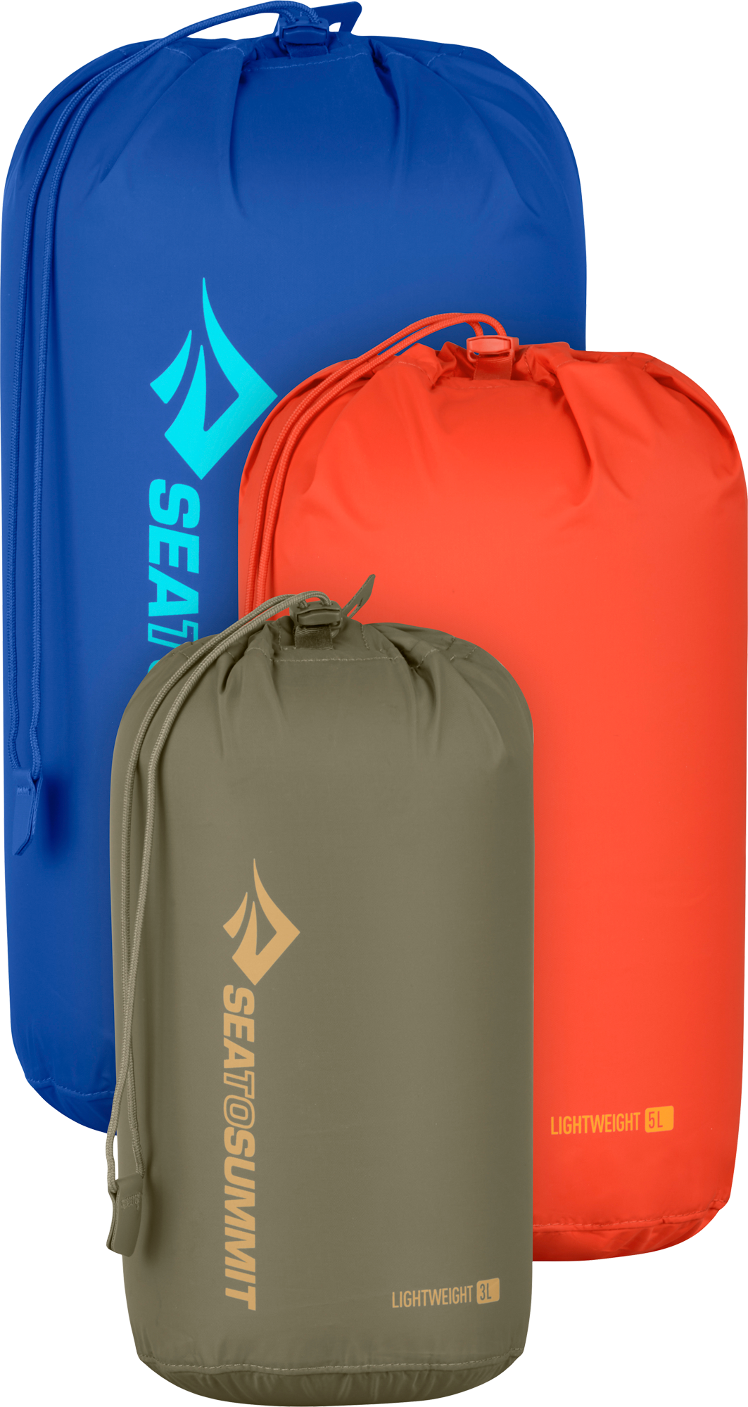 Sea to Summit Lightweight Dry Bag Packtaschenset 3 teilig 3 / 5 / 8 Liter Burnt Olive / Spicy Orange / Surf the Web