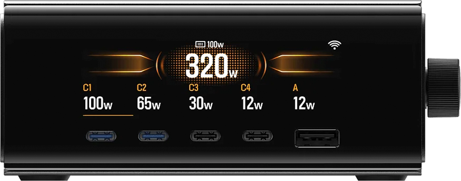 EcoFlow Rapid Pro Desktop-Ladegerät für Rapid Pro Powerbanks mit 4x USB-C / 1x USB-A / 320