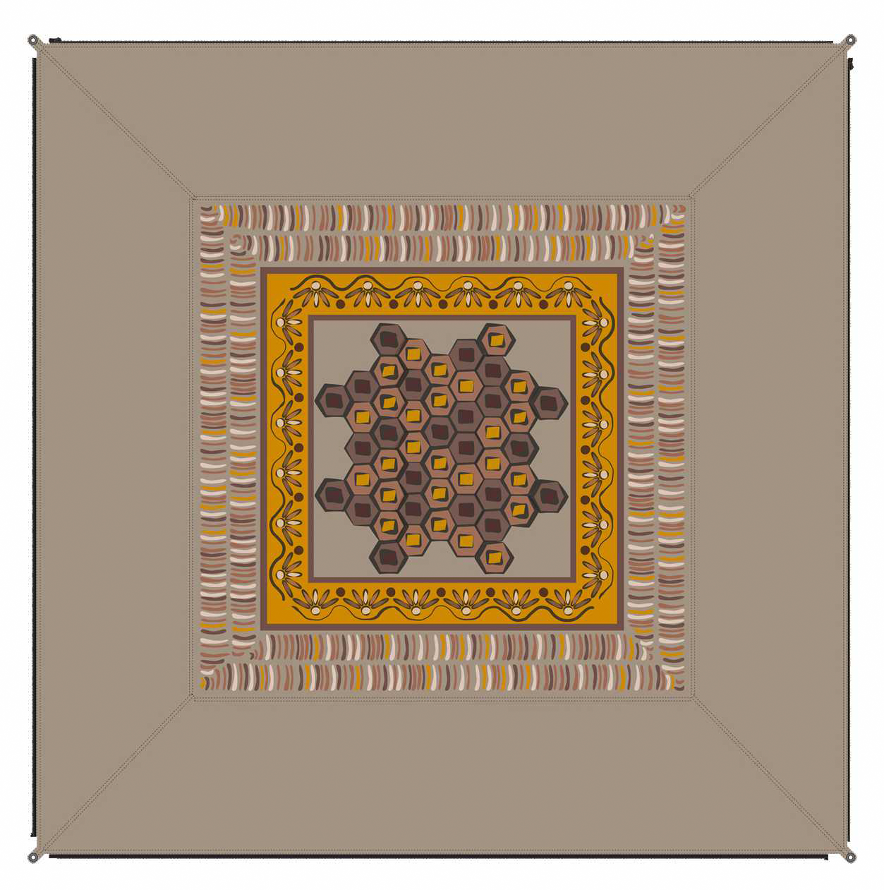 Bent verbindbarer Teppich Zip Carpet 250 x 250 cm Carpet Afrika