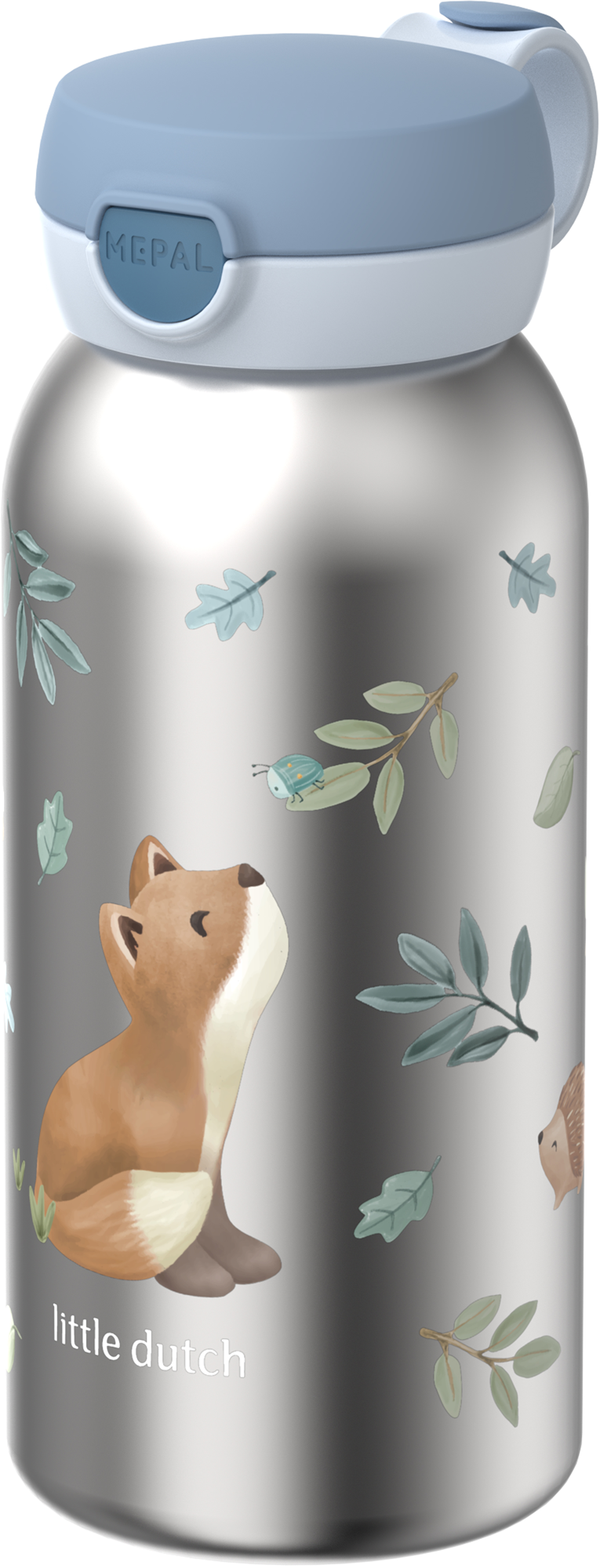 Mepal Campus Edelstahl Trinkflasche mit Klappdeckel auslaufsicher 600 ml Forest Friends - Isolierflaschen & Isobehälter