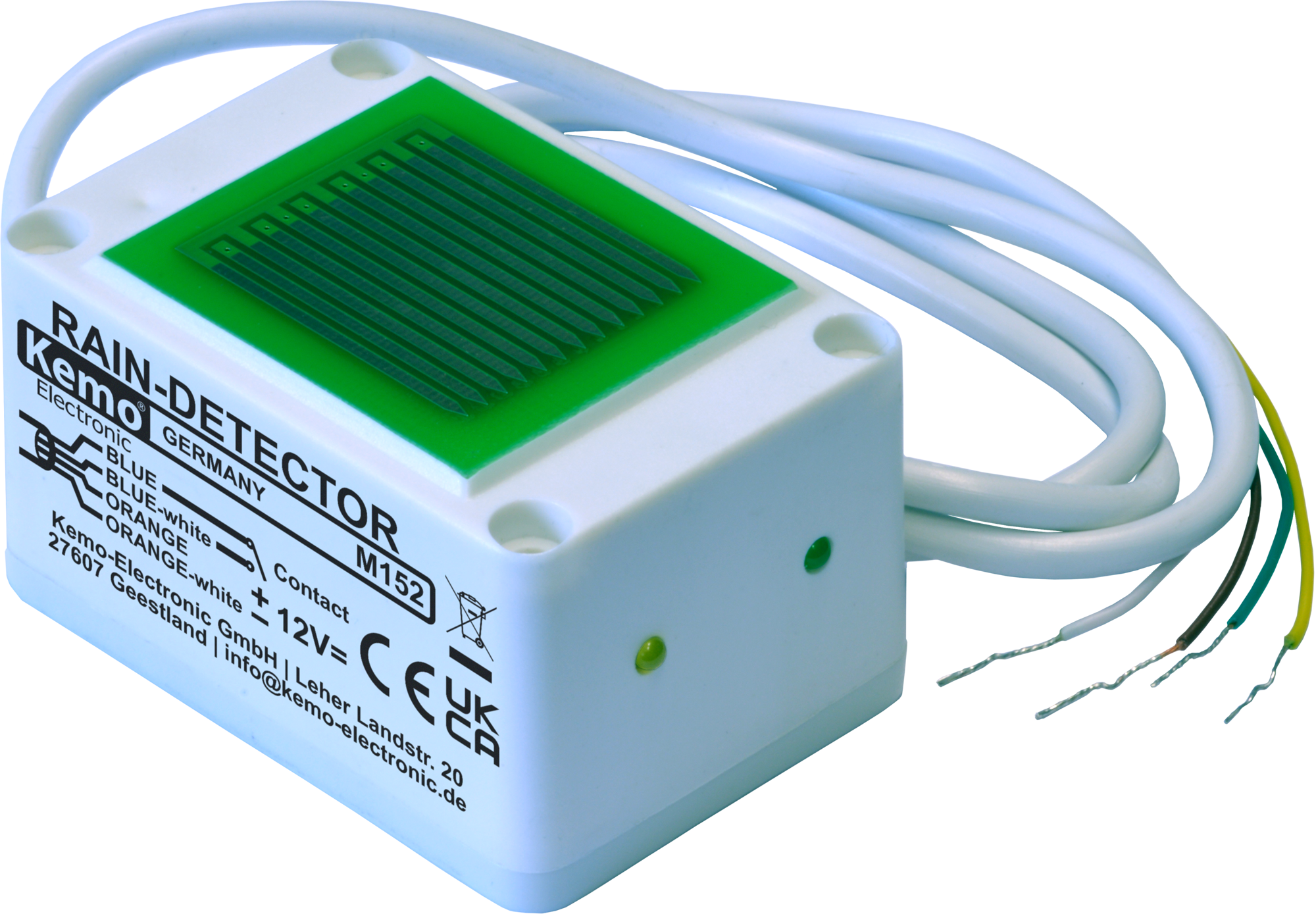 Kemo M152 Regensensor 12 V Automatische Regensteuerung für Markisen und Dachfenster für leitfähiges Wasser - Weiteres Markisenzubehör