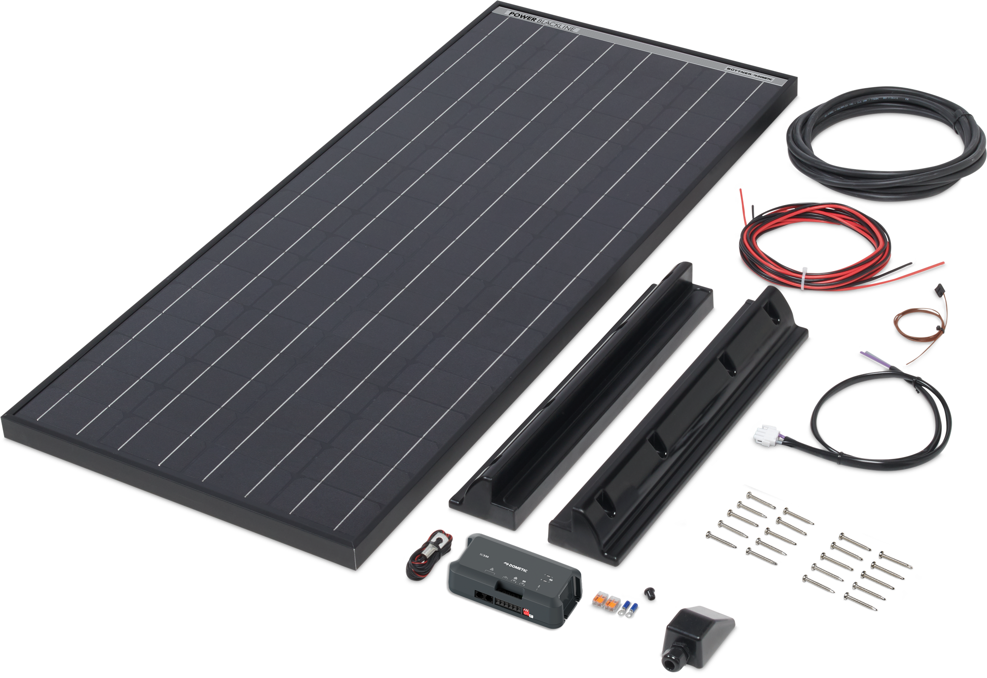 Büttner Elektronik Solar-Komplettanlage Power Blackline Solar Kit MT 130 / 1 x 130 W - Solar-Komplettsets von Büttner Dometic