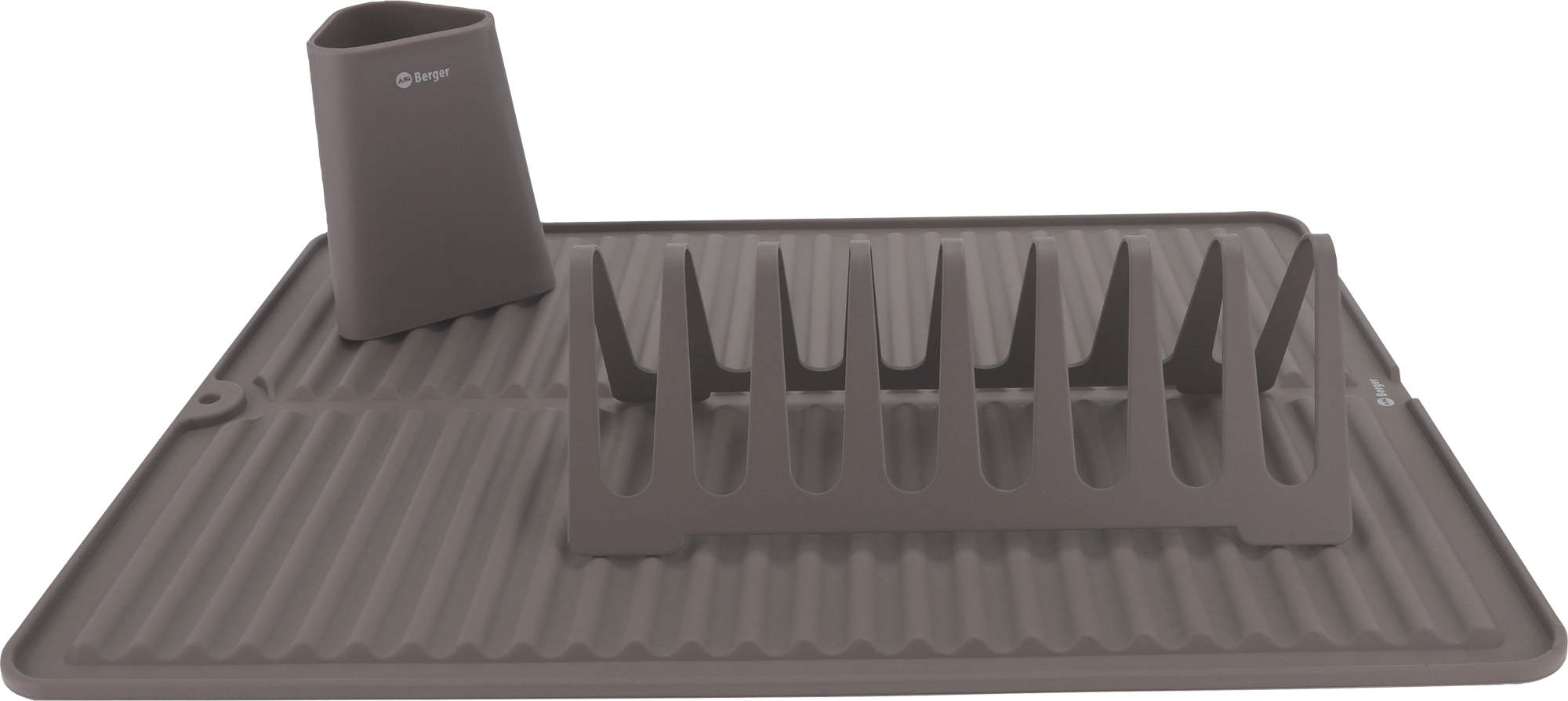 Berger Abtropfgestell Set 3-tlg. mit Geschirrhalter, Abtropfmatte und Besteckhalter