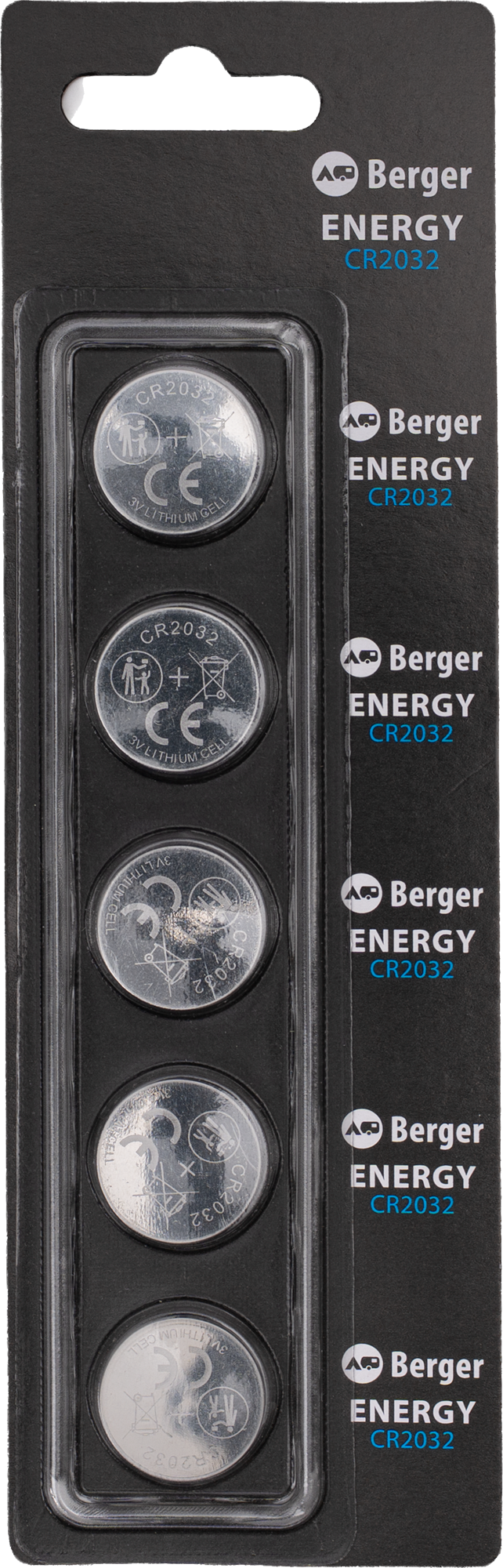 Berger Energy CR2032 Knopfzelle 5er Set - Kleinbatterien
