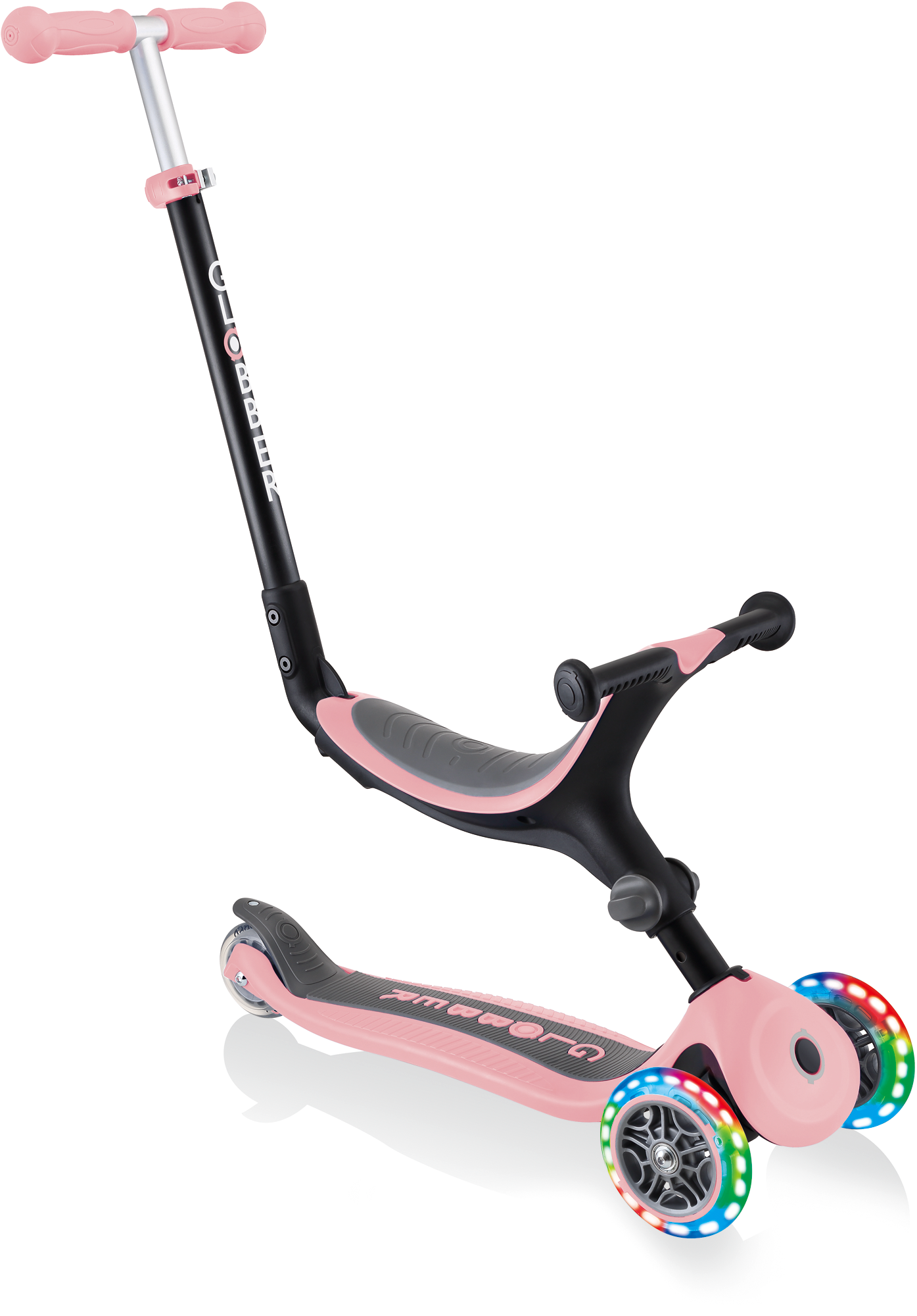 Globber Go Up Foldable Lights Kinderroller 3-in-1 Maximalgewicht 50 kg pastellrosa - Spielsachen