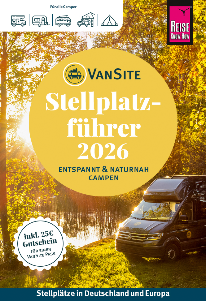VanSite Stellplatzführer 2026 in Deutschland und Europa inklusive 25 Euro Gutschein