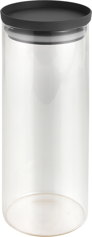Metaltex  Aroma Line Vorratsdosen rund aus Glas mit Silikondeckel 1500 ml - Lebensmittelbehälter / Vorratsdosen