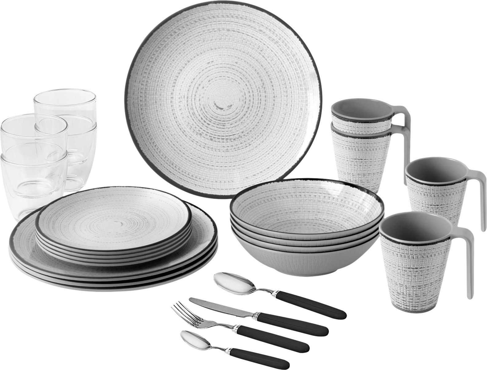 Brunner All Inclusive Geschirr-Set 36-tlg. tivoli für 4