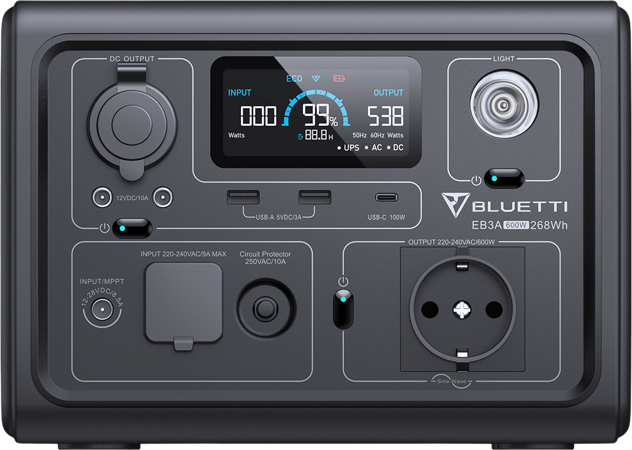 Bluetti EB3A-Gray-EU tragbare Powerstation 600
