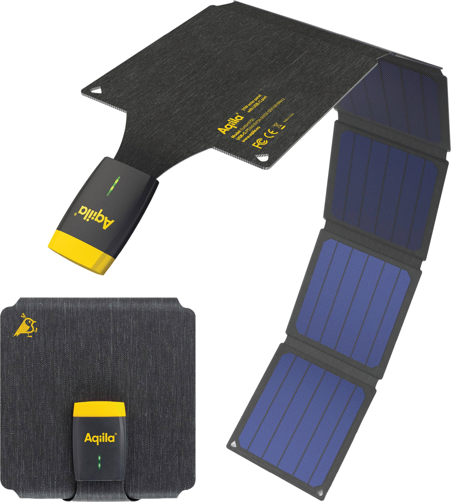 Aqiila Sunbird tragbares Solar Ladegerät Monokristallin 21 W