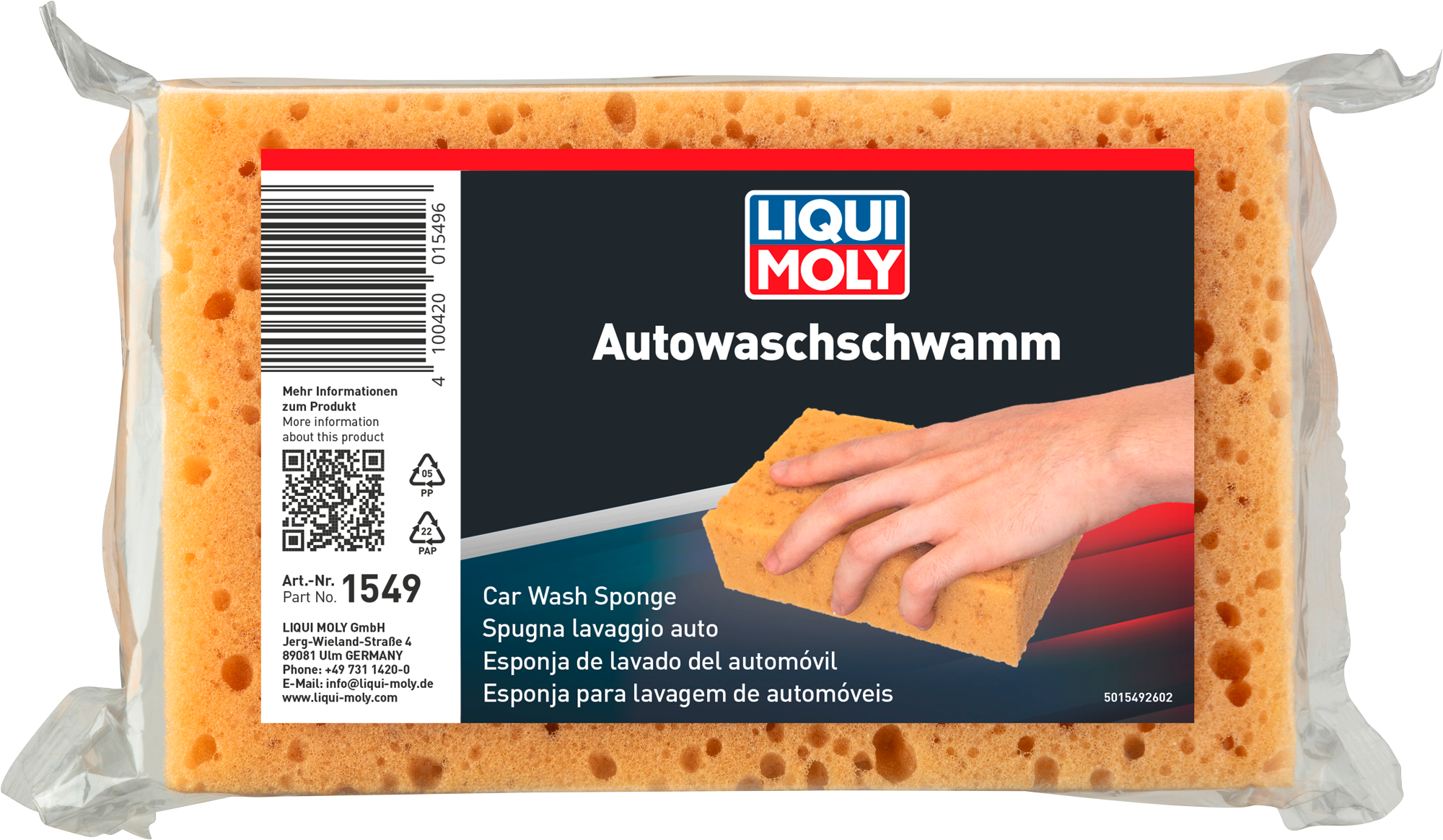 Liqui Moly Autoschwamm lackschonend 16 x 10 x 4,8 cm - Außenbereich & Lack