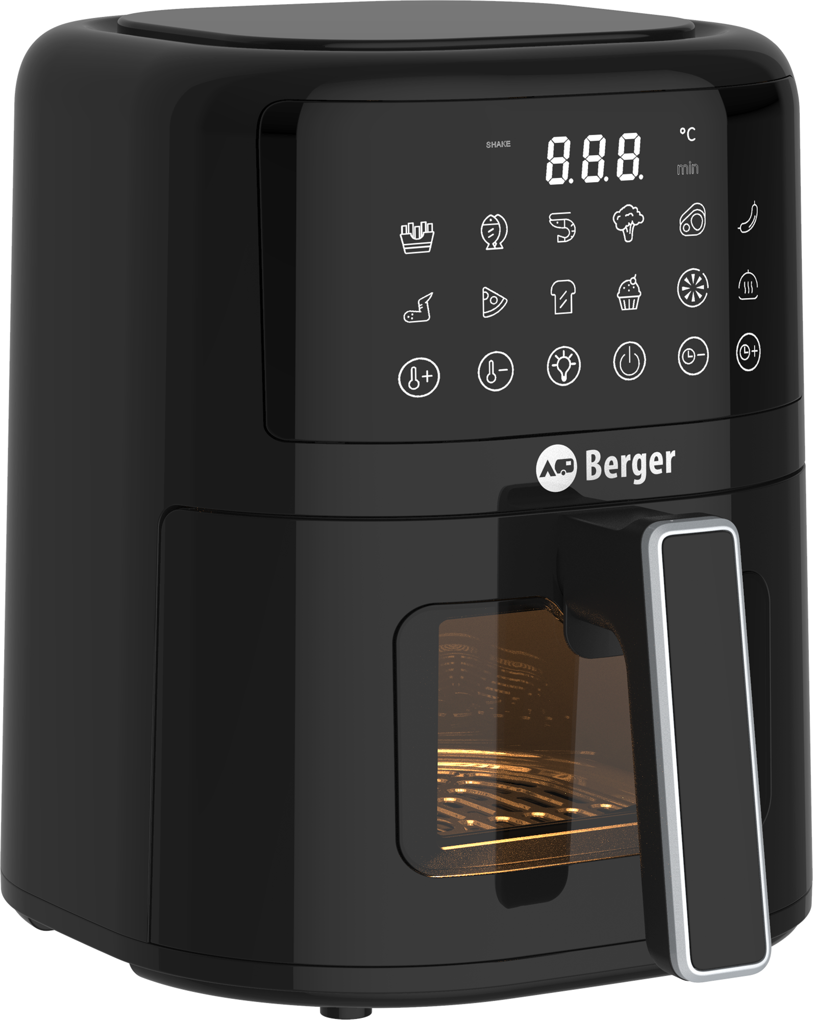 Berger VanFry Airfryer Heißluftfritteuse mit LED-Touch-Display 1.400 W 4,5