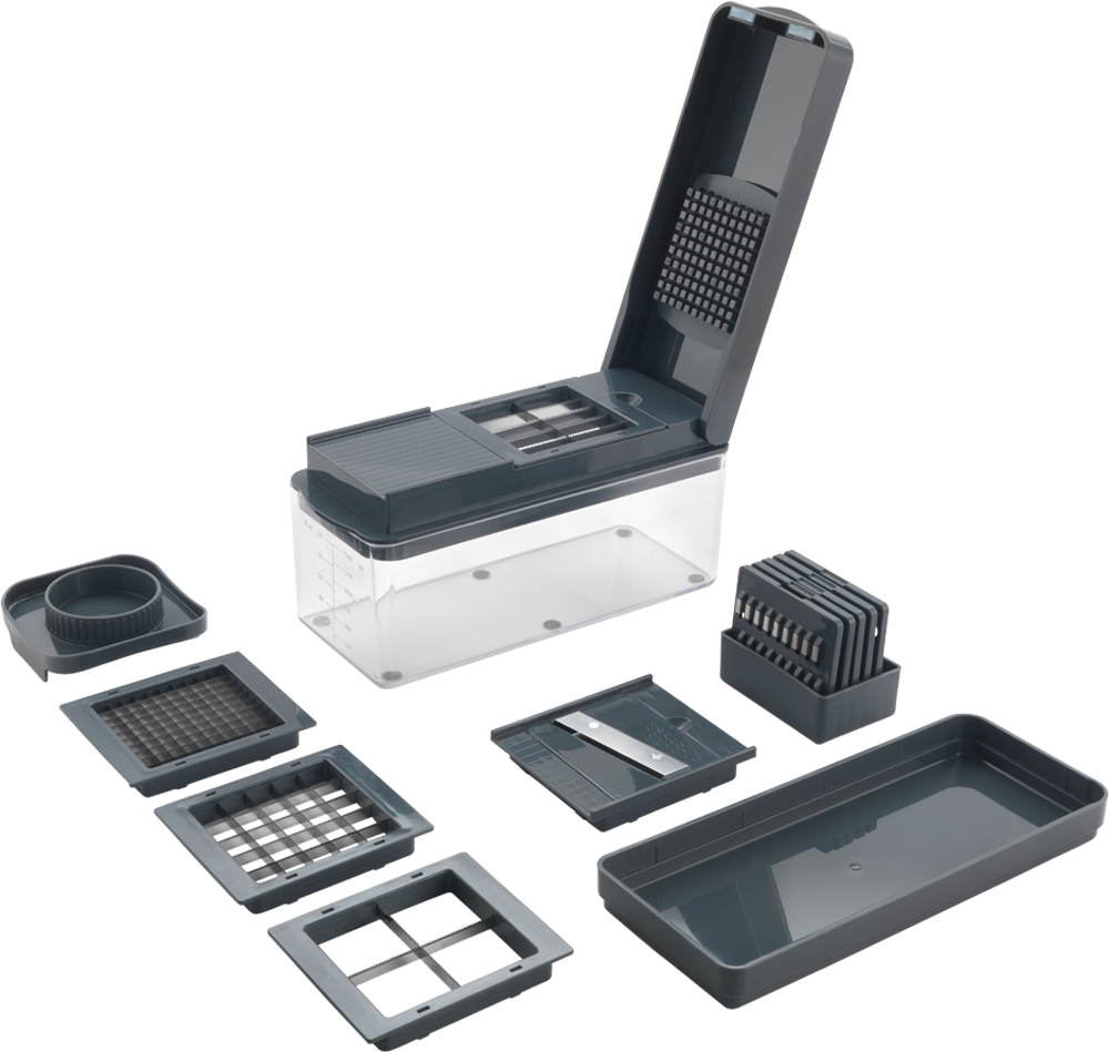 Metaltex 12-in-1 multifunktionaler Slice-Cube Obst-/Gemüseschneider 1,5 Liter