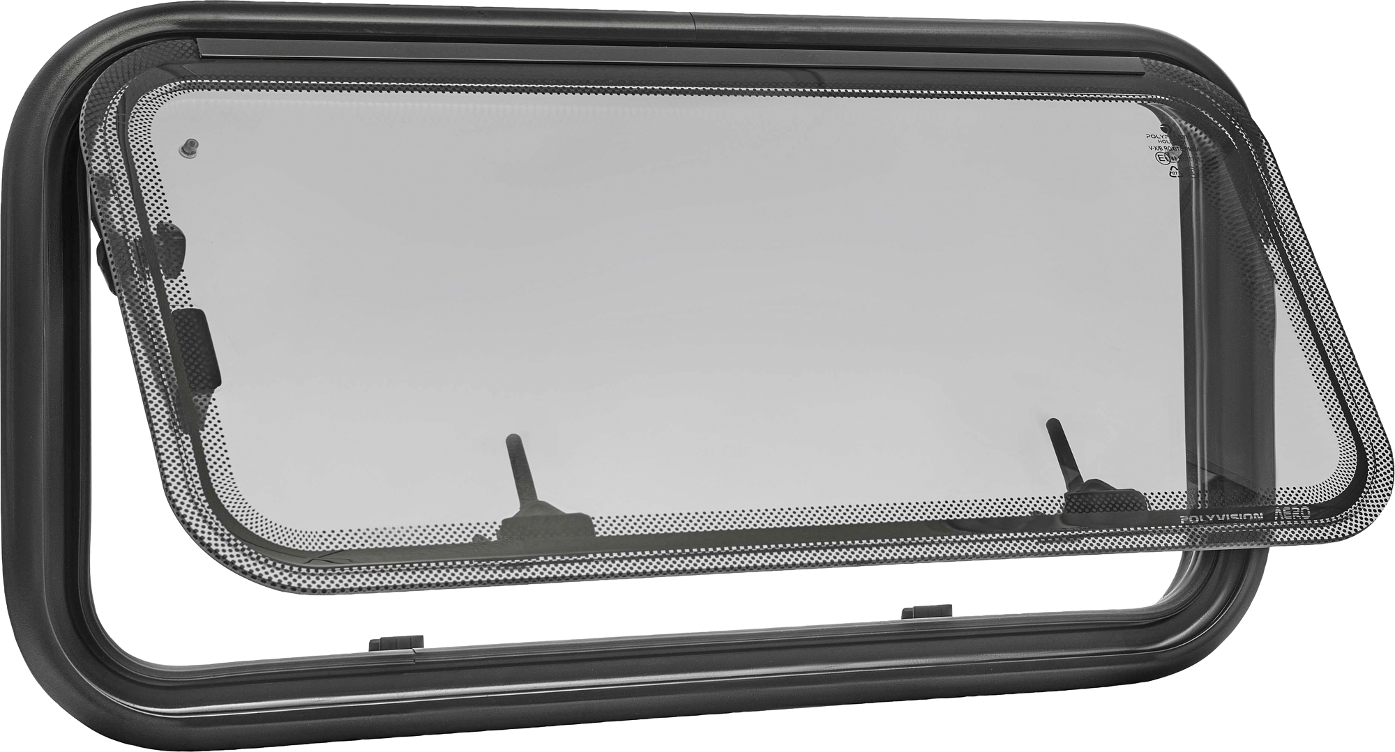 Polyplastic Polyvision AERO Rahmenfenster mit Aluminiumrahmen und Aussteller 900 x 450 mm - Fenster