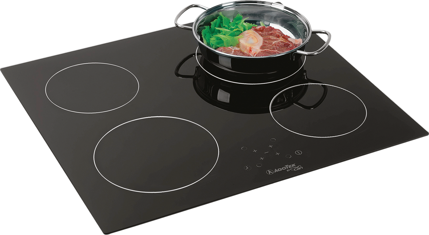 Can Einbau Cerankochfeld C-PT1358 mit vier Kochstellen / Touchscreen / 580 x 505