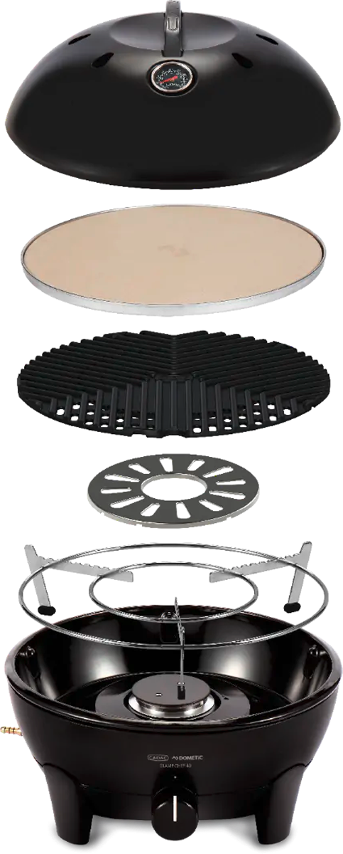 Cadac Gas-Tischgrill Glamp Chef 40 BBQ tragbar inklusive Pizzastein