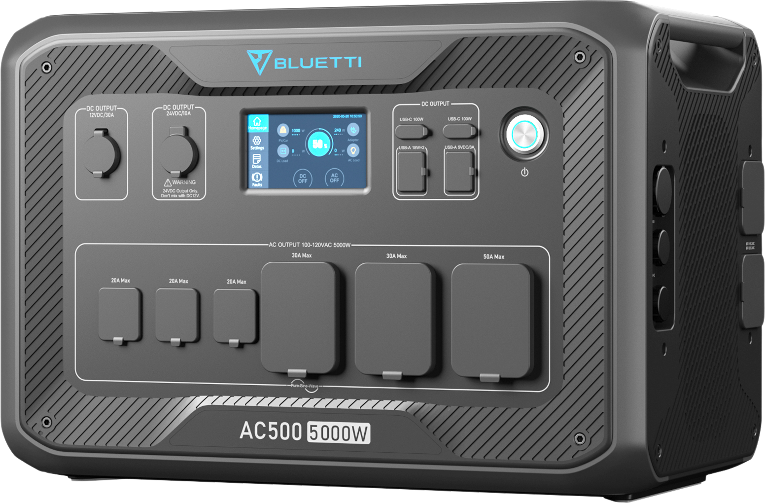 Bluetti AC500-Gray-EU tragbare Powerstation mit integriertem Wechselrichter 5000