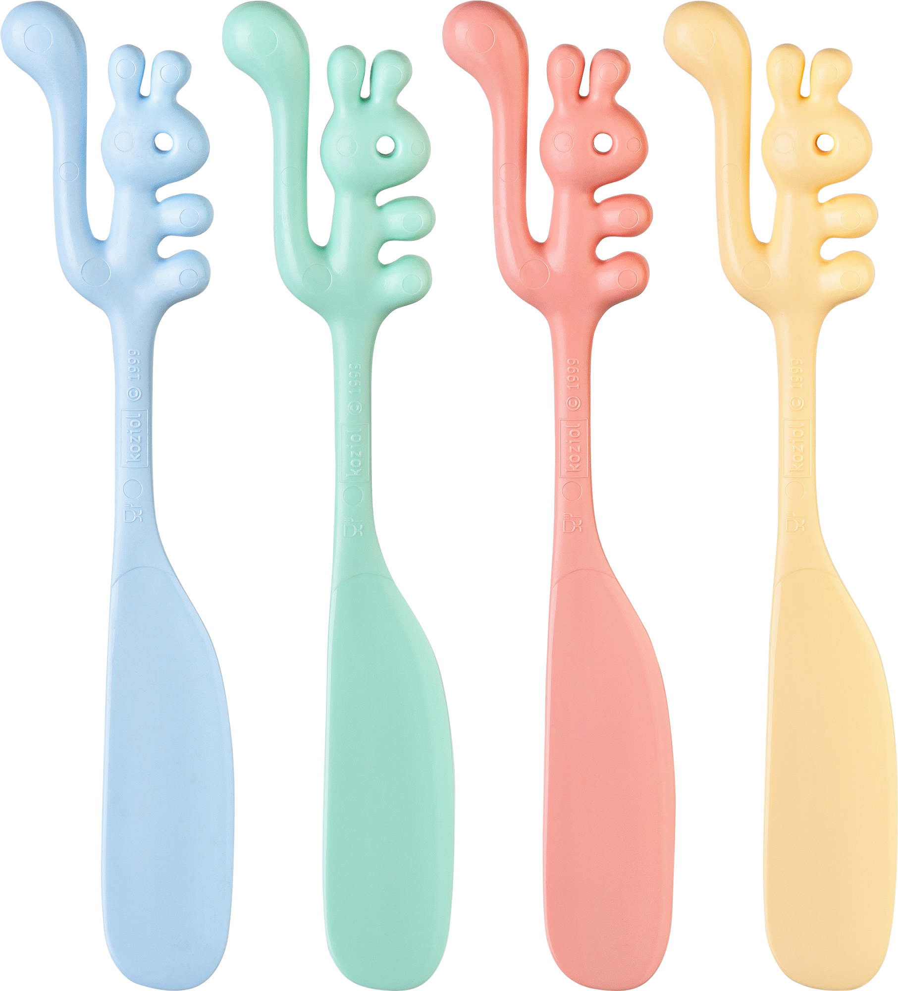 Koziol Streichlöffel / Schmiermesser Yummi 1 Stück sweet blue/green/pink/yellow - Campingbesteck