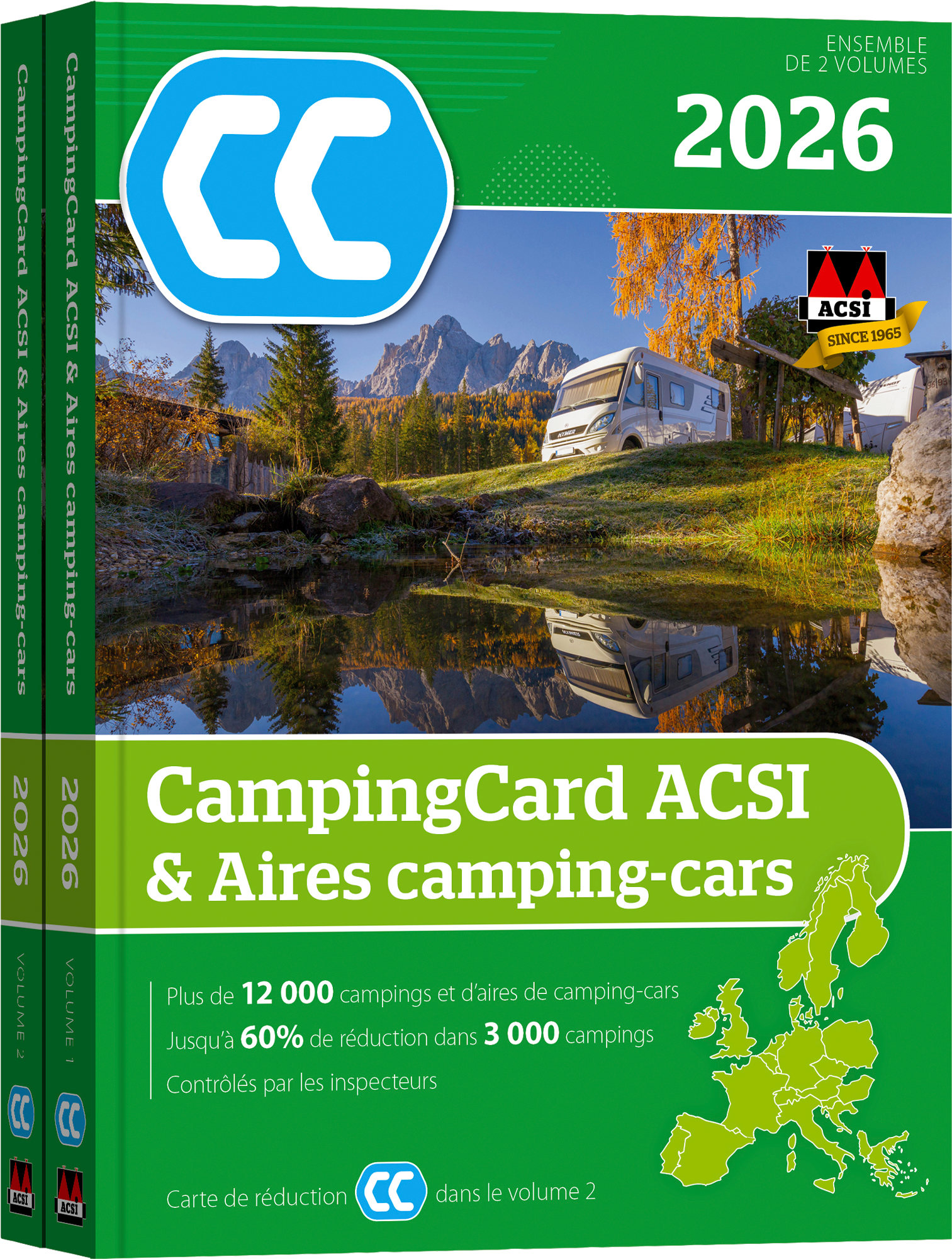 ACSI Stellplatzführer 2026 mit CampingCard Ermäßigungskarte französisch - Campingführer