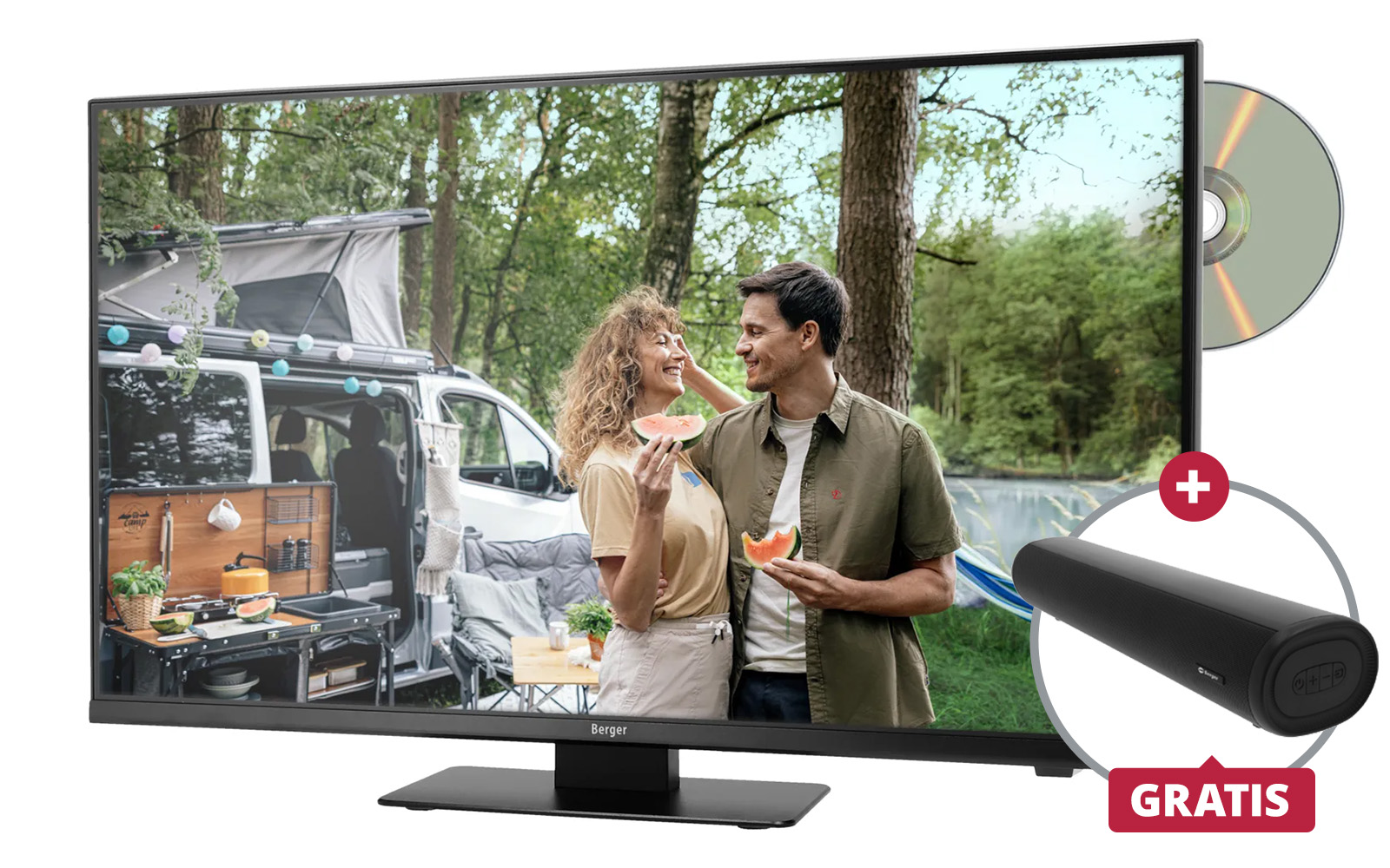 Berger Advanteq Smart LED Fernseher 22 Zoll mit Triple-Tuner und 12 / 230 V