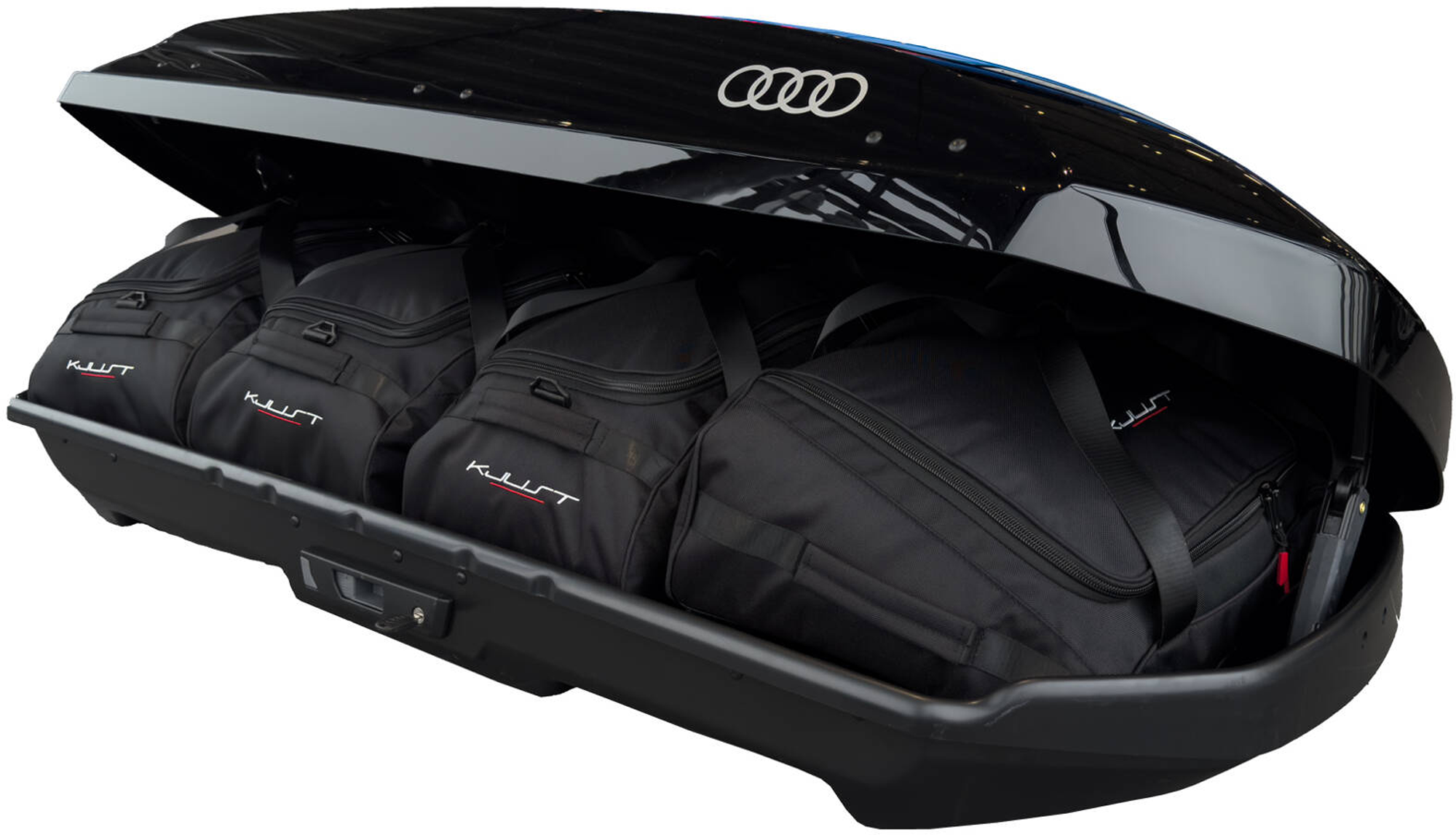 KJUST 4-teiliges Dachboxtaschen-Set für Audi Original-Dachbox mit 310 Liter - Organizer und Taschen