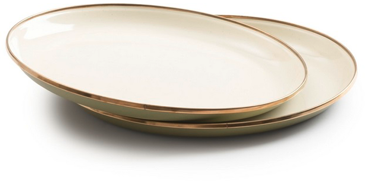 Barebones emaillierte Teller Set Enamel 2 teilig