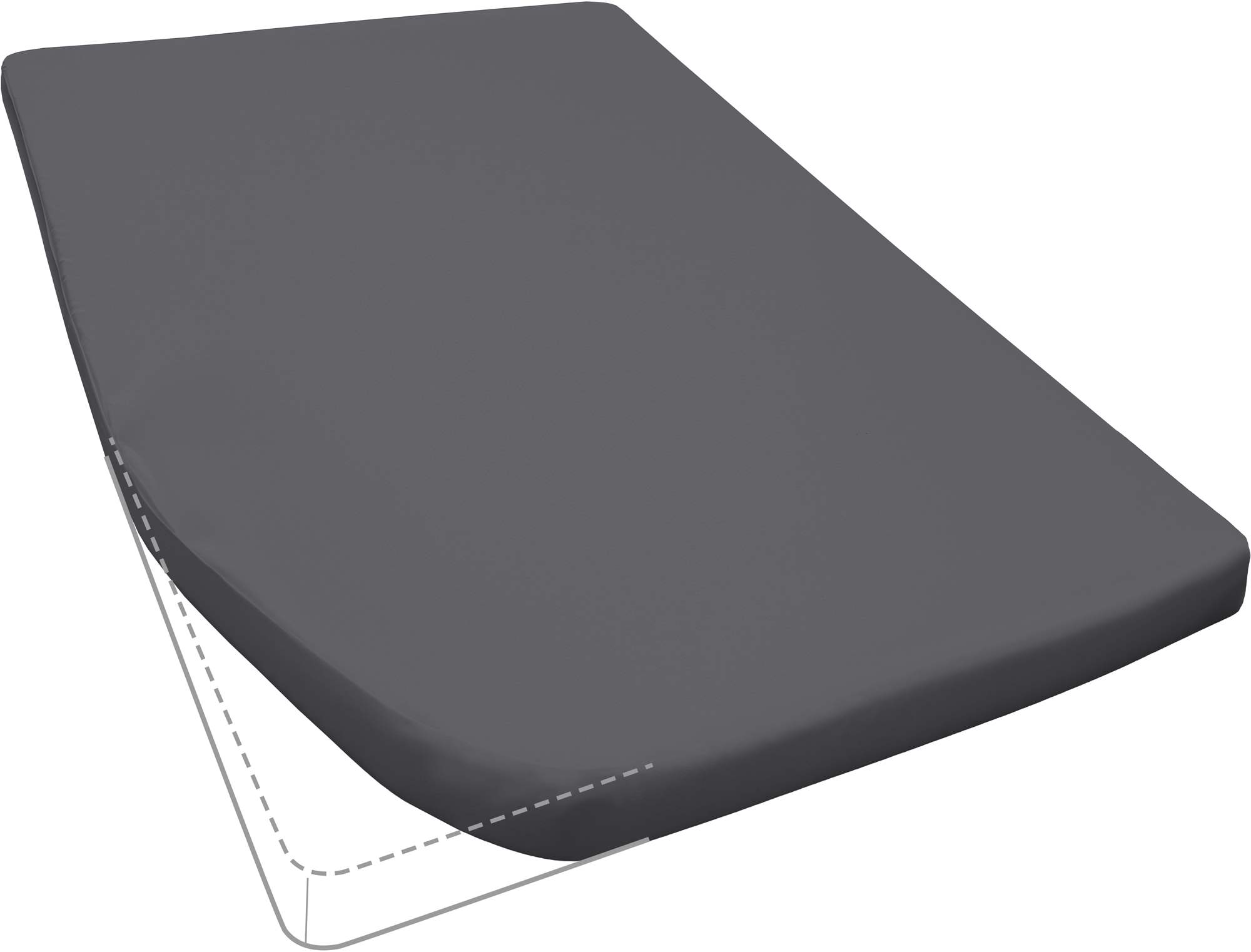 Primera Travel Mako-Feinjersey Spannbetttuch für Campingmatratzen aus Baumwolle anthrazit French Bed links - Spannbetttücher & Bettwäsche von Hahn
